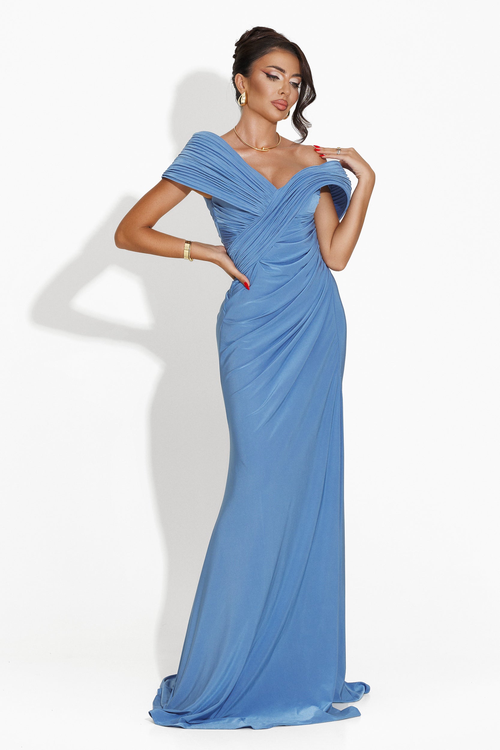 Rochie dama lunga bleu Sorevia Bogas