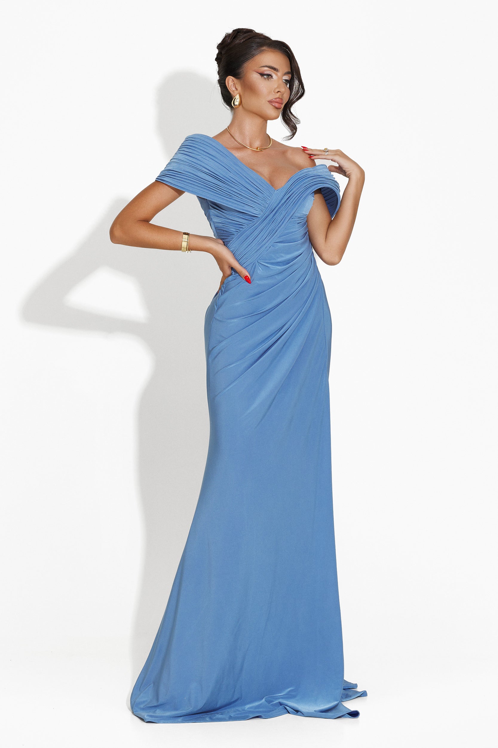 Rochie dama lunga bleu Sorevia Bogas