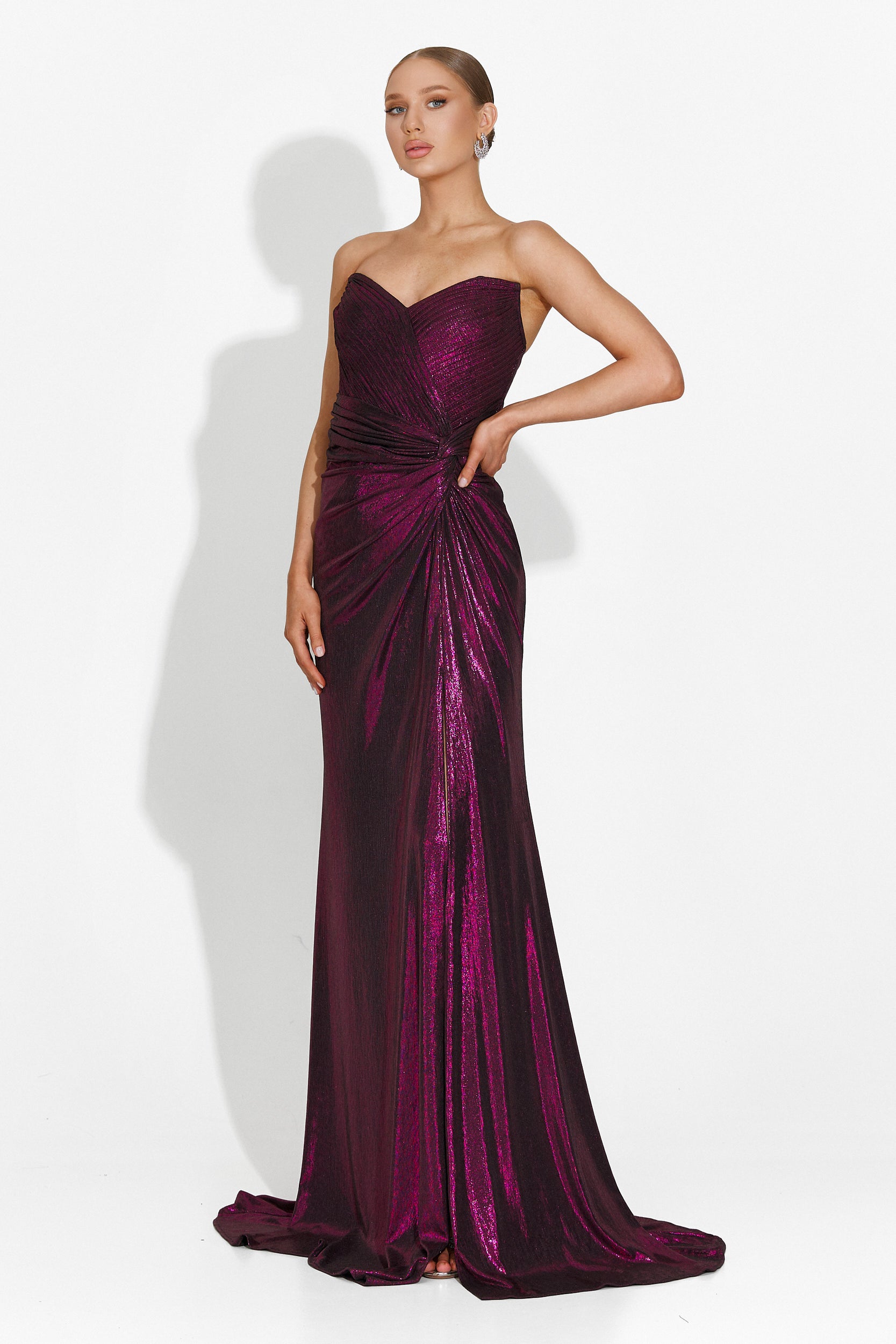 Rochie dama lunga burgundy Aurore Bogas