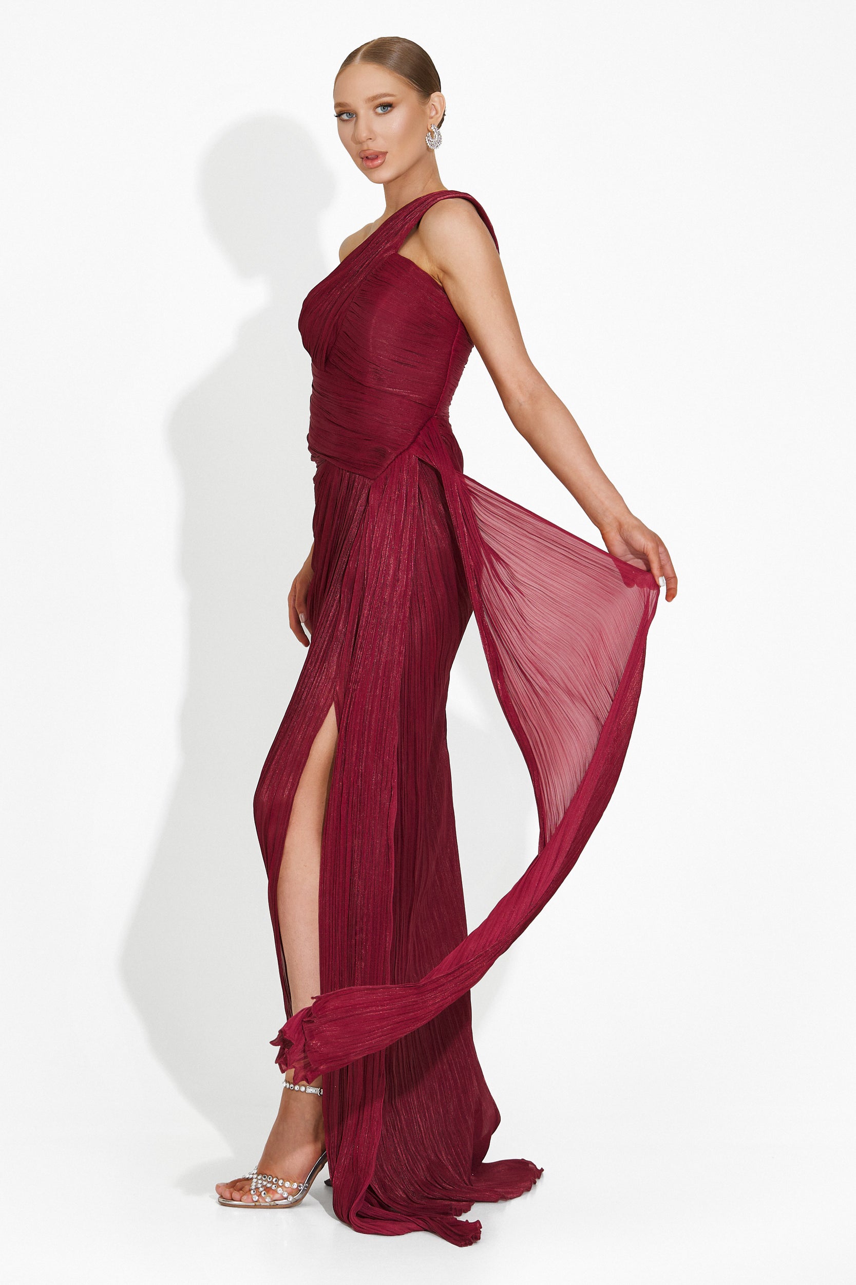 Rochie dama lunga burgundy Rosale Bogas