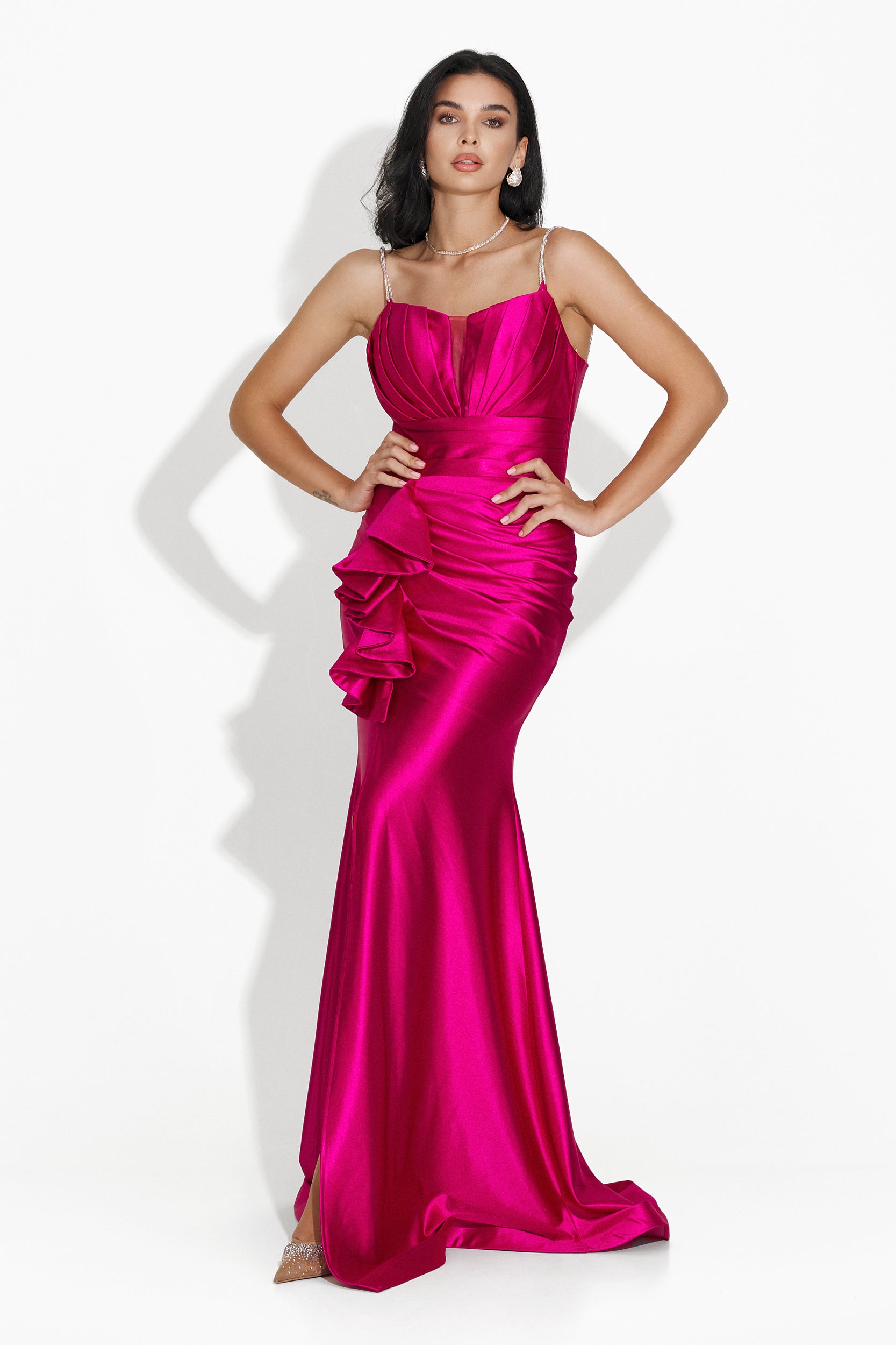 Long fuchsia dress for women Lauria Bogas