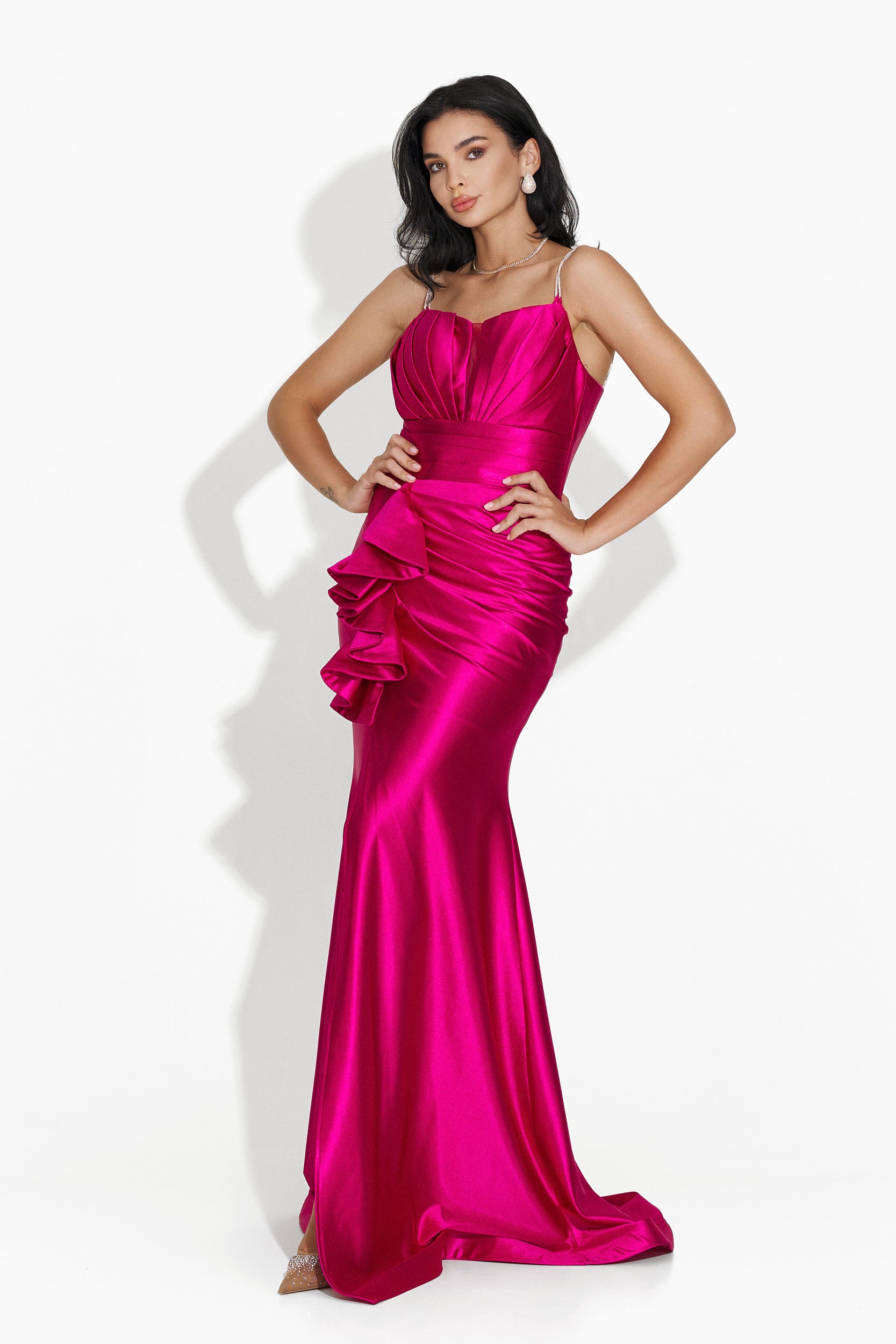 Rochie dama lunga fucsia Lauria Bogas