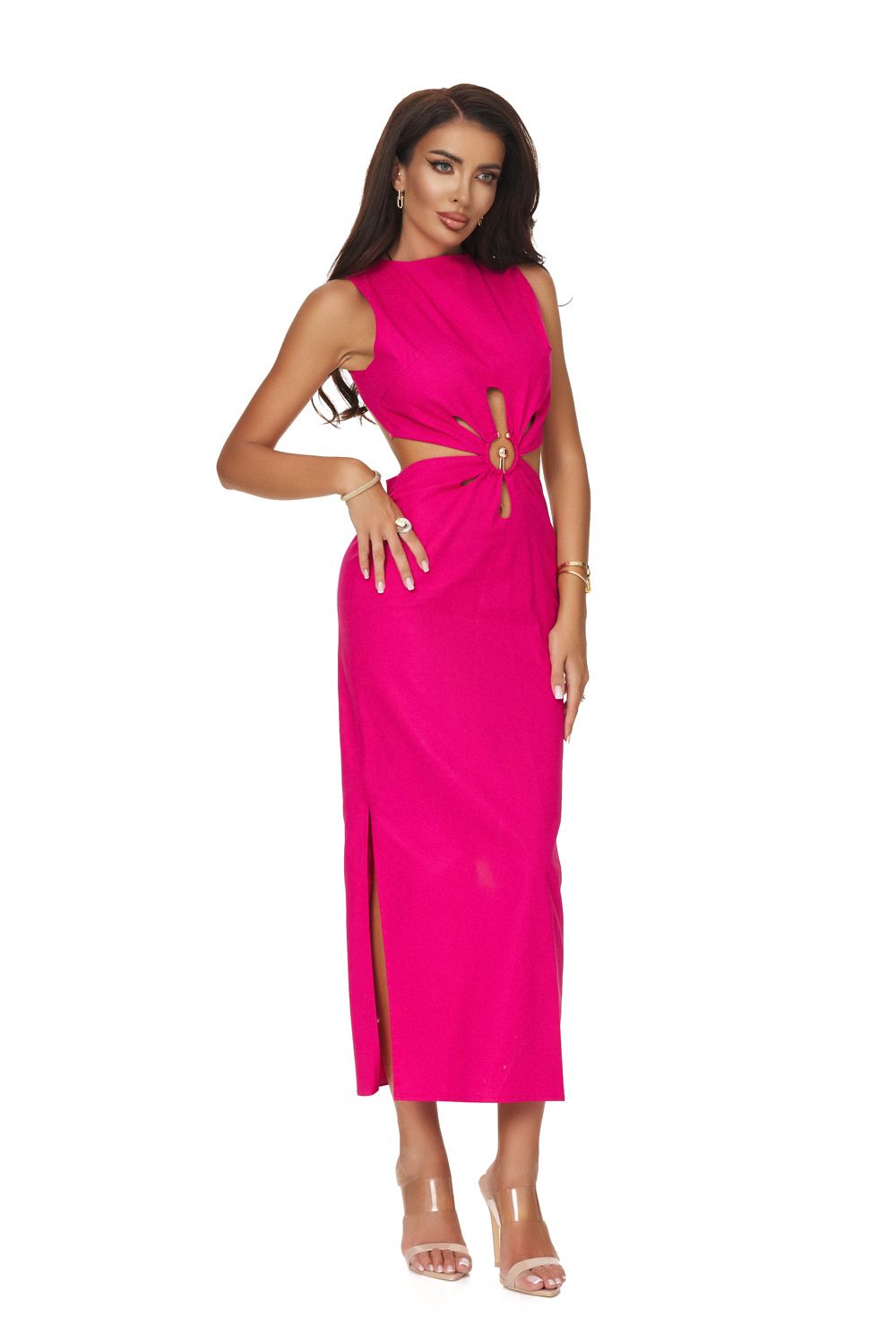 Rochie dama lunga fucsia Zalyza Bogas