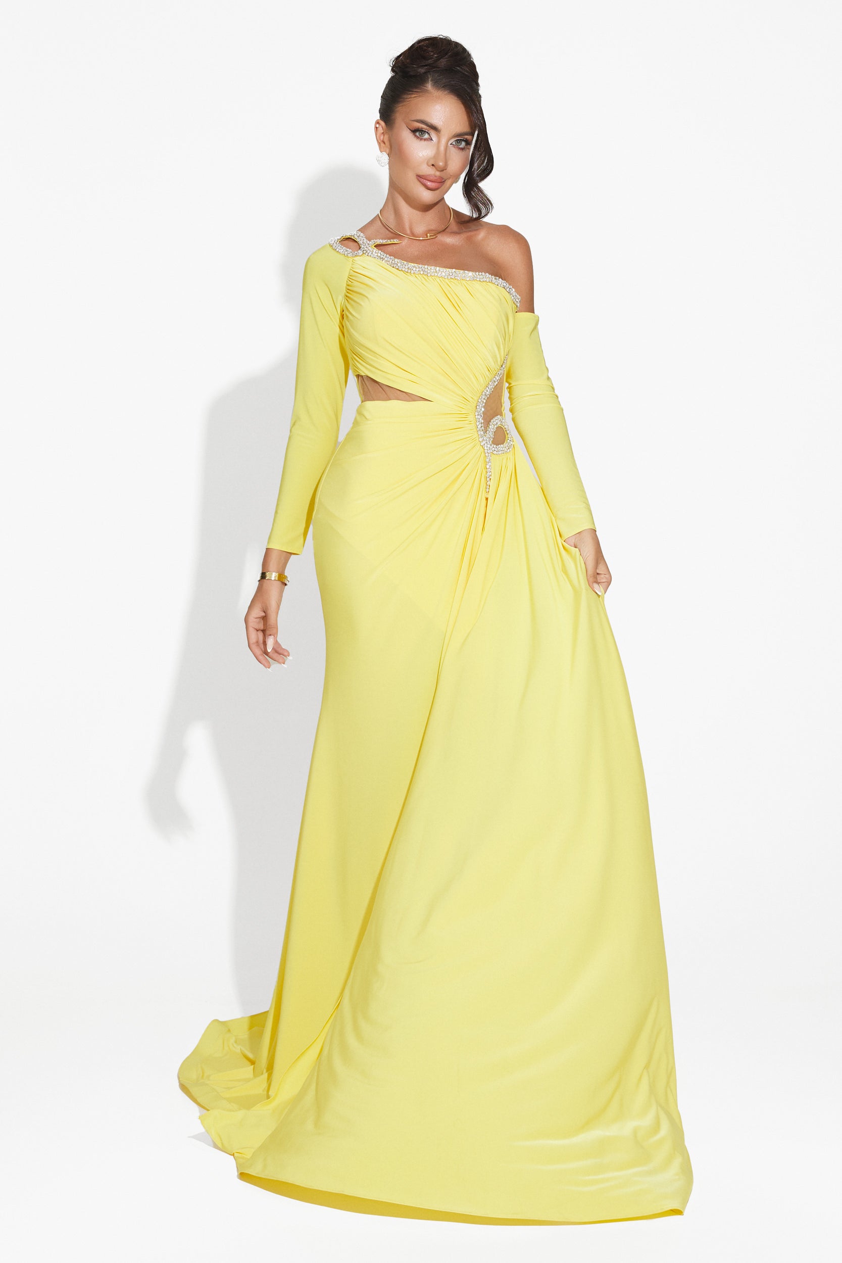 Long yellow dress for women Liatha Bogas