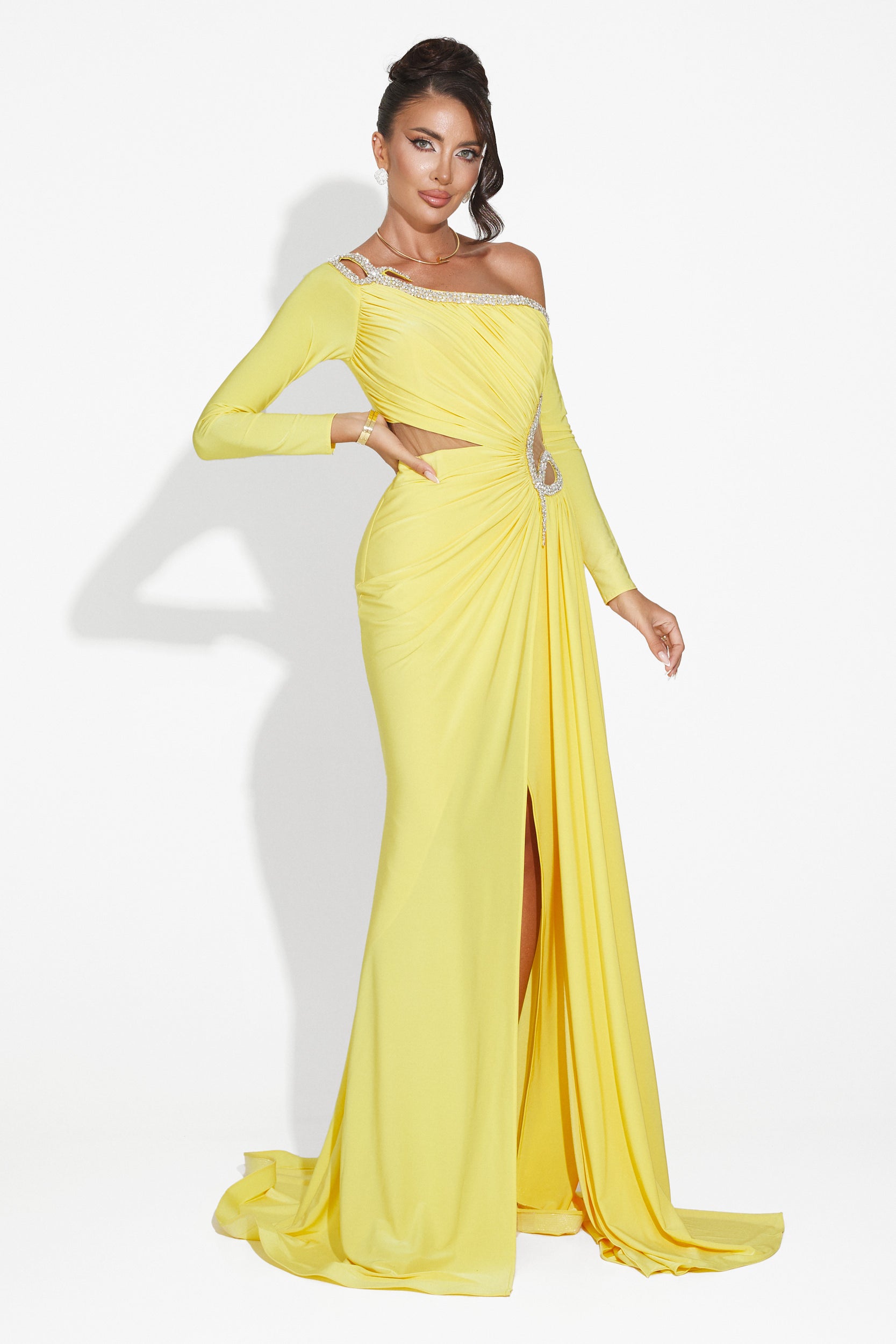 Long yellow dress for women Liatha Bogas