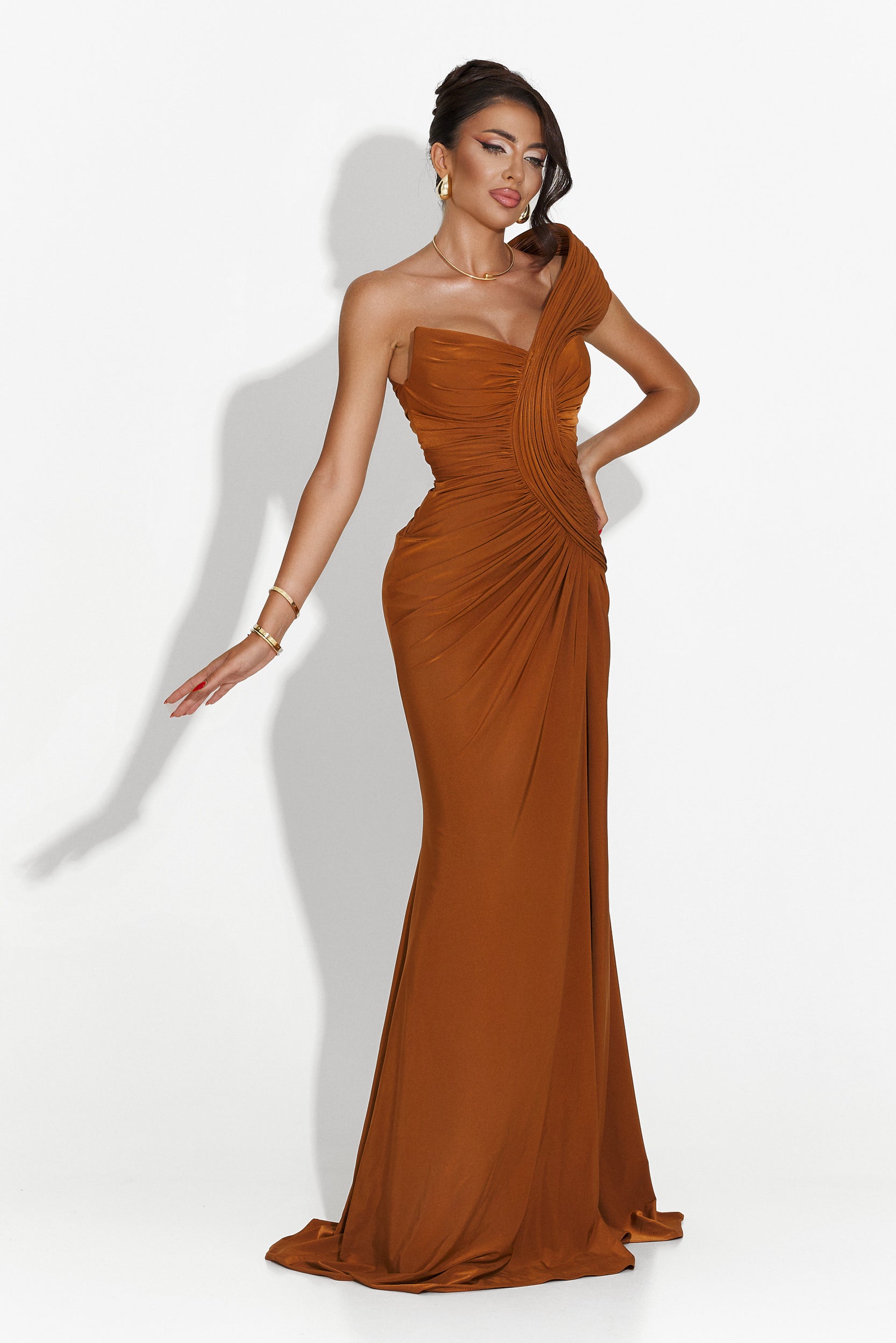 Long brown dress for women Saniza Bogas