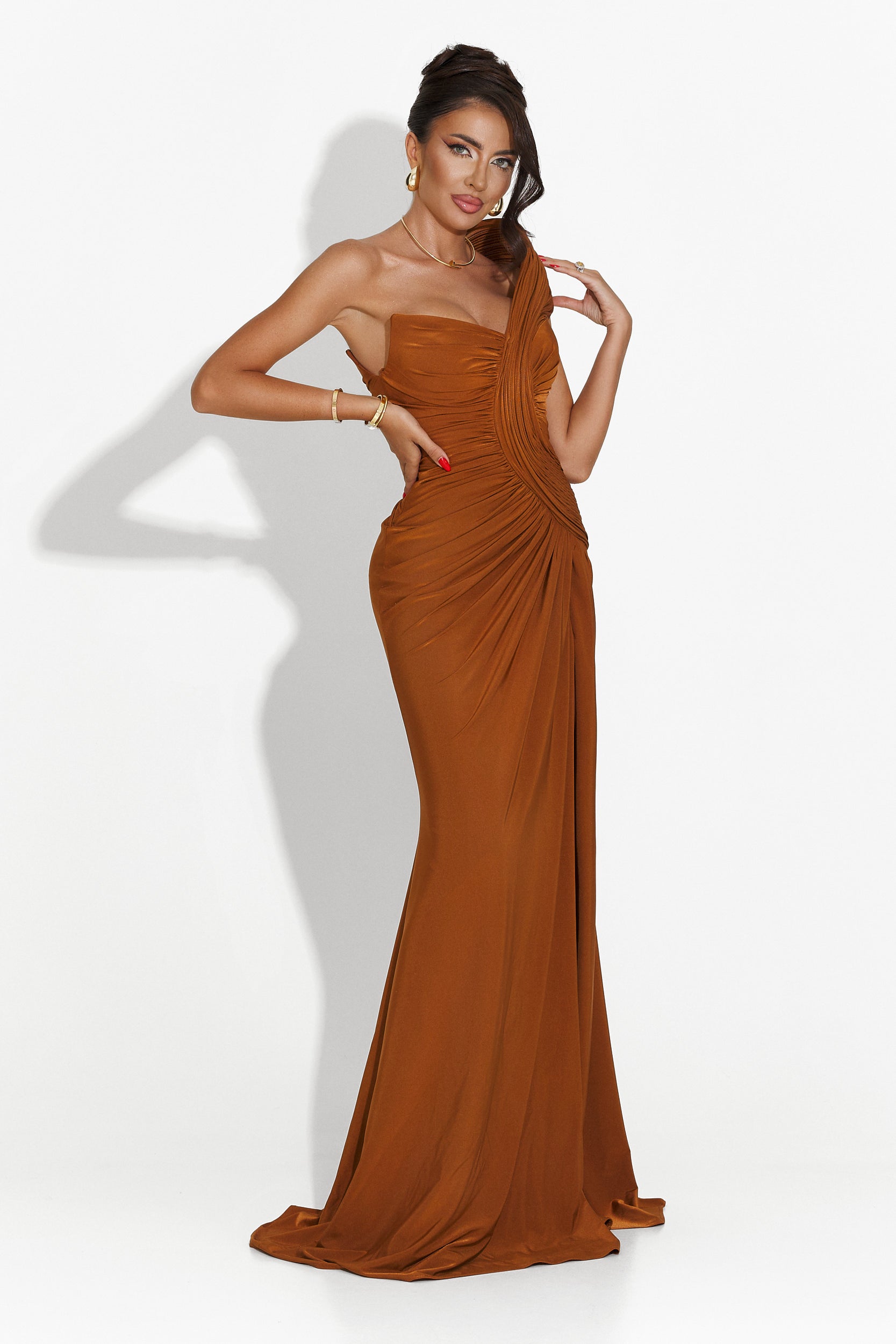 Long brown dress for women Saniza Bogas