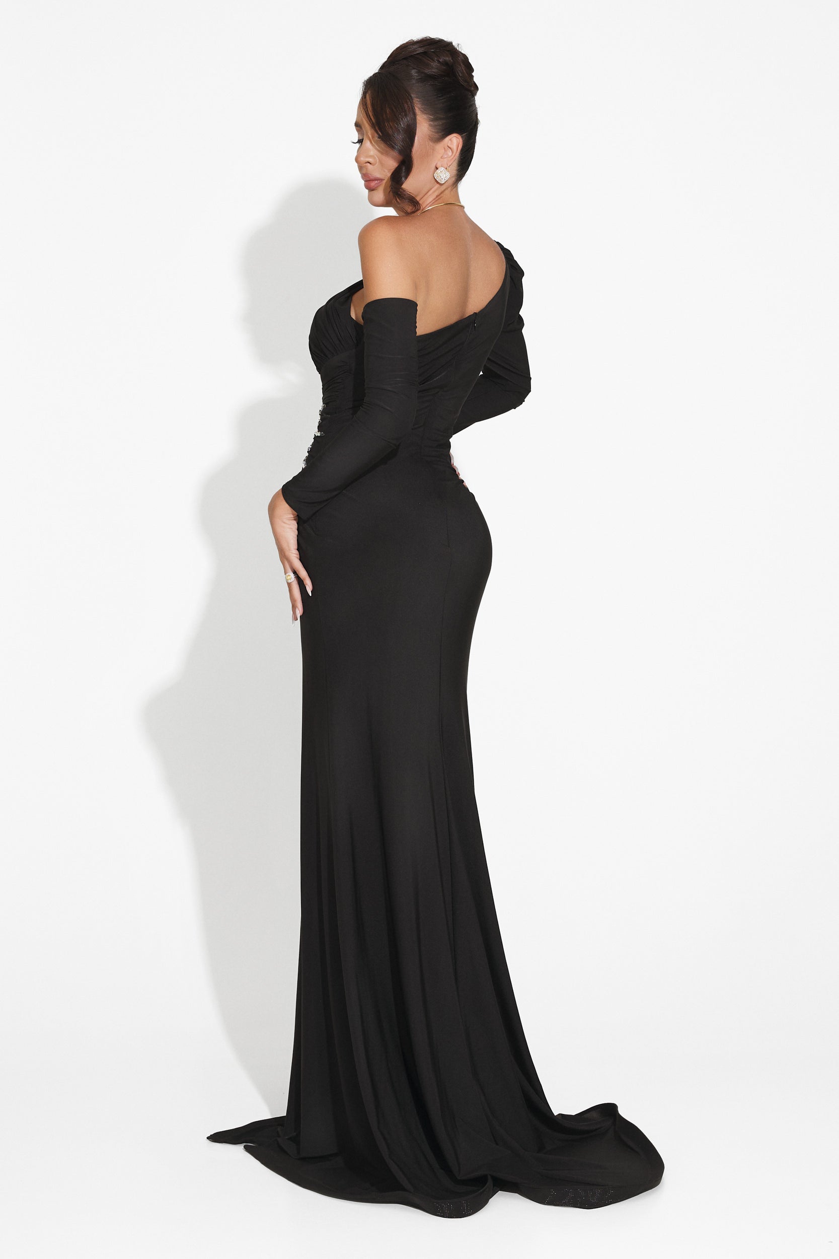 Rochie dama lunga neagra Feneta Bogas