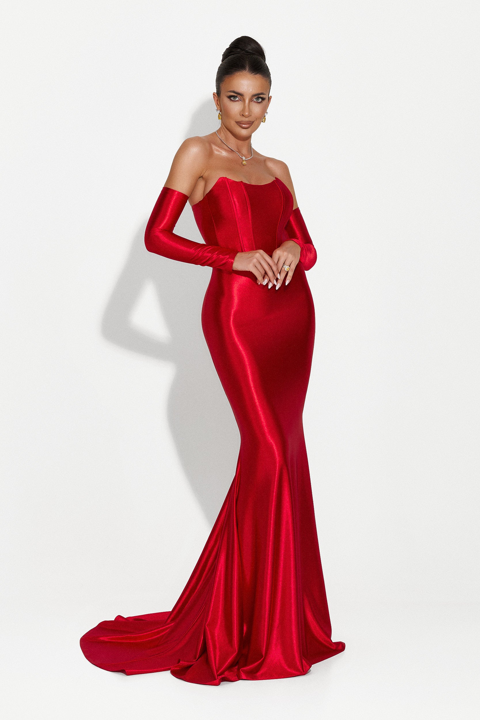 Long red women's dress Malonia Bogas