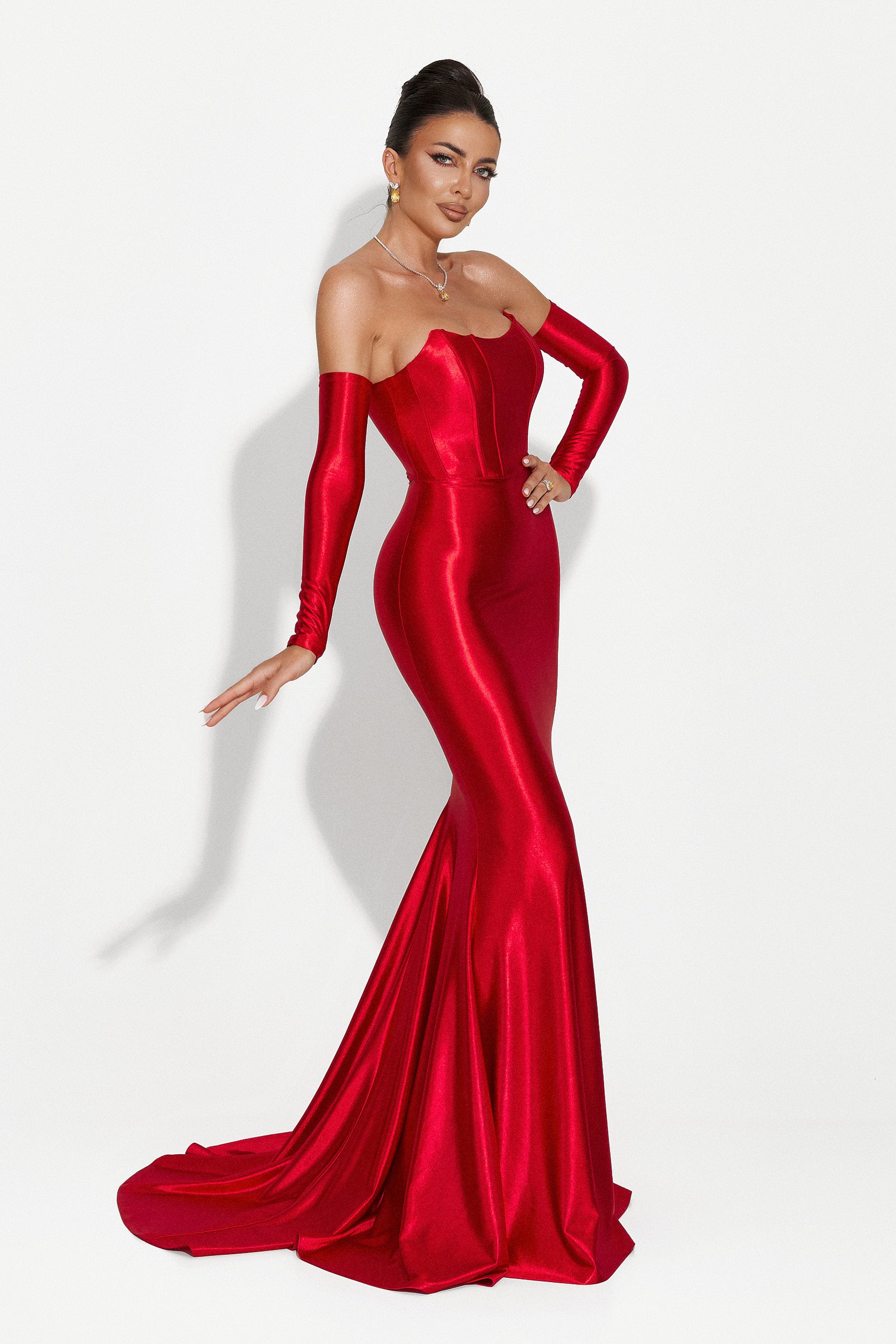 Long red women's dress Malonia Bogas
