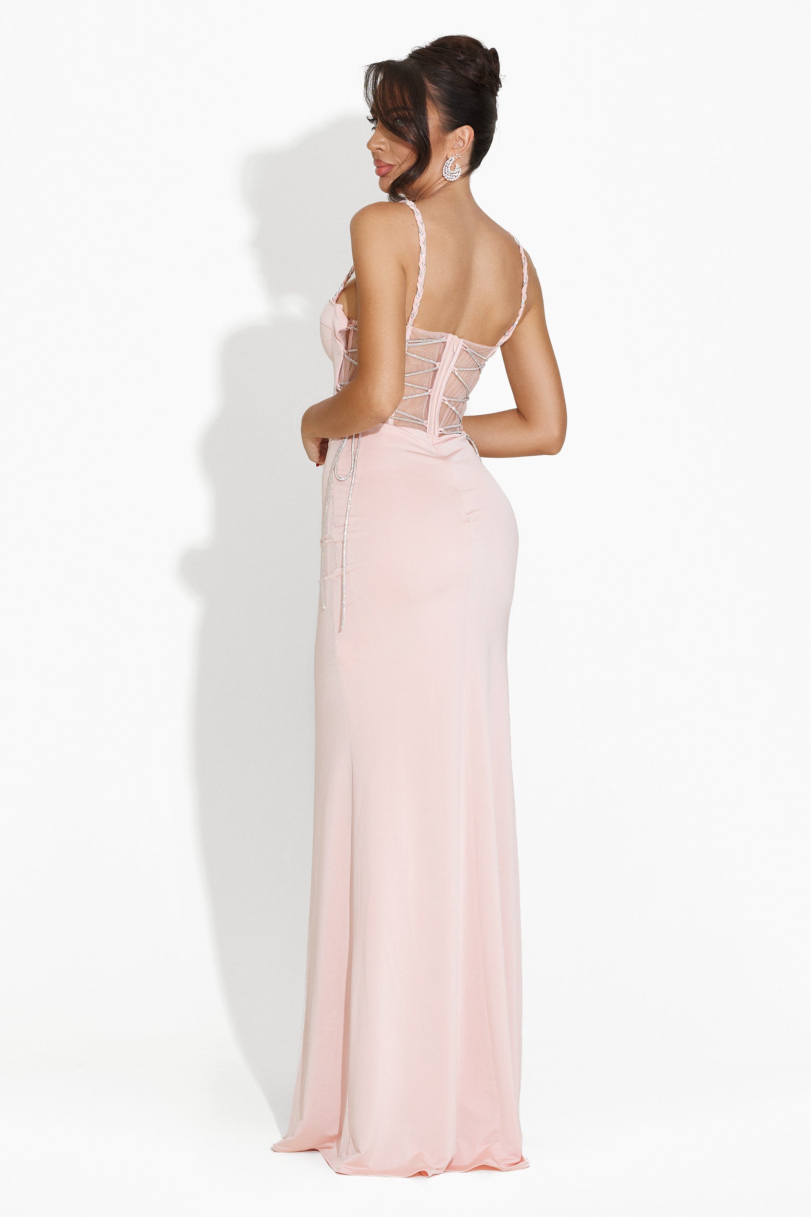 Long pink dress for women Halina Bogas