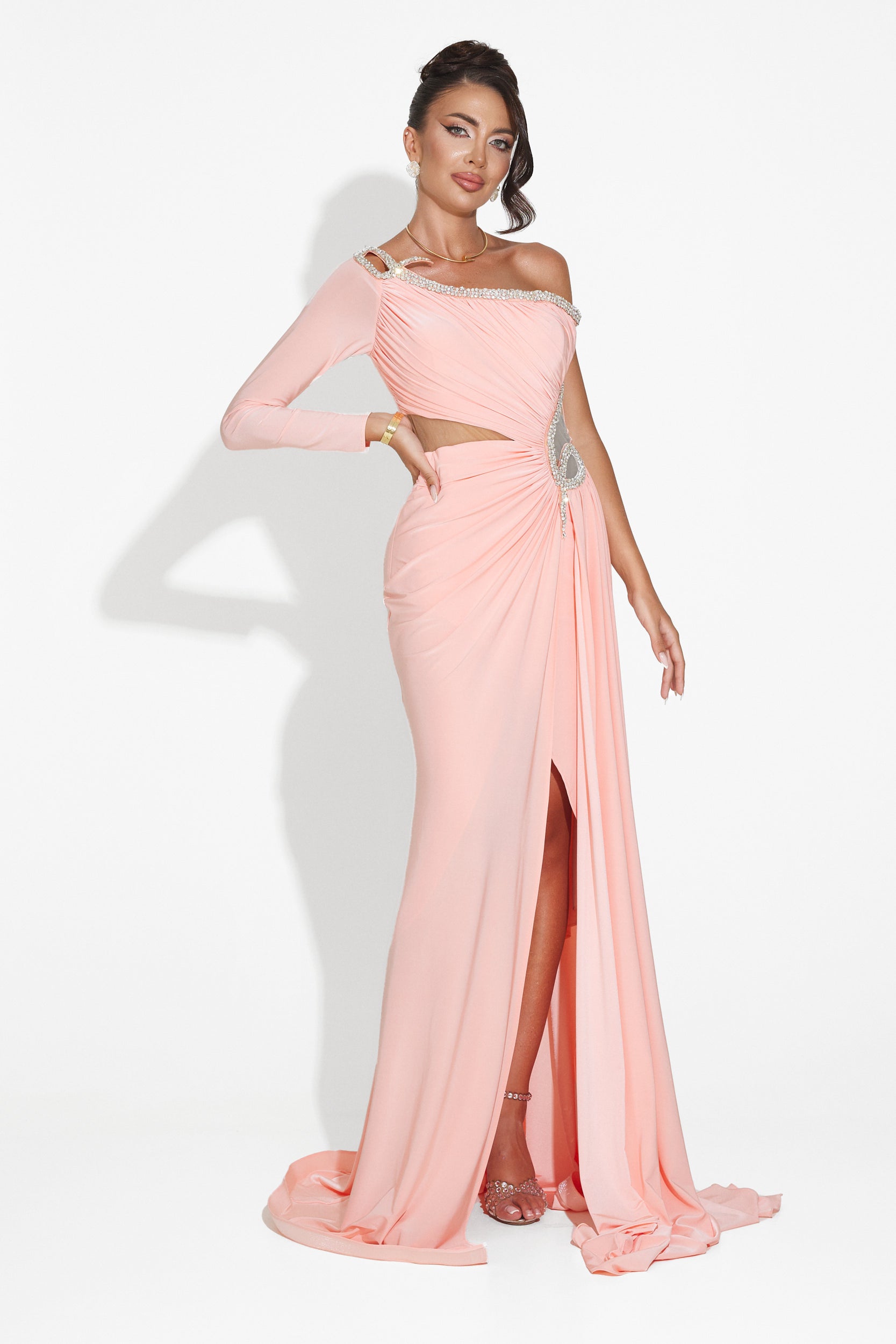 Long pink dress for women Liatha Bogas