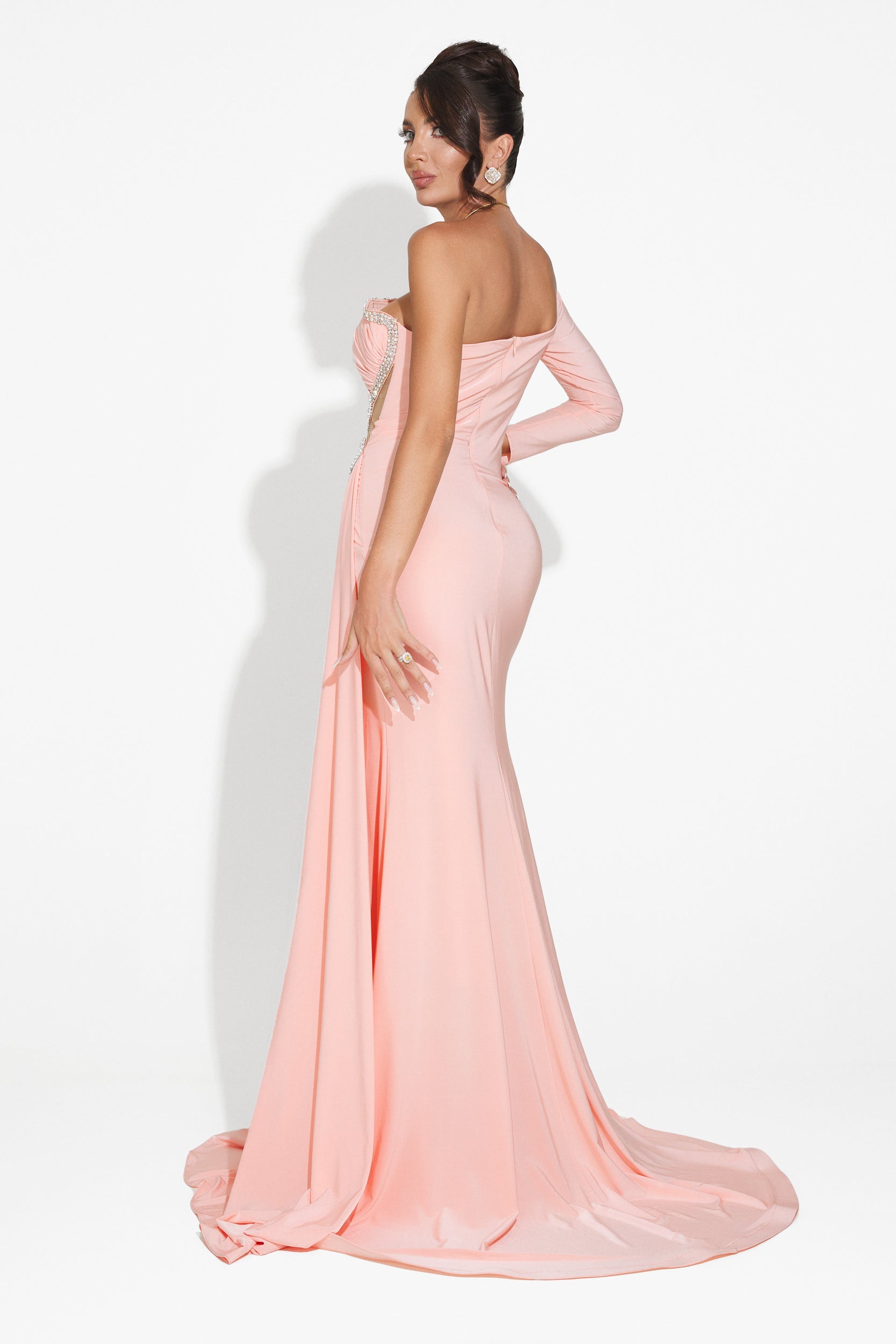 Long pink dress for women Liatha Bogas