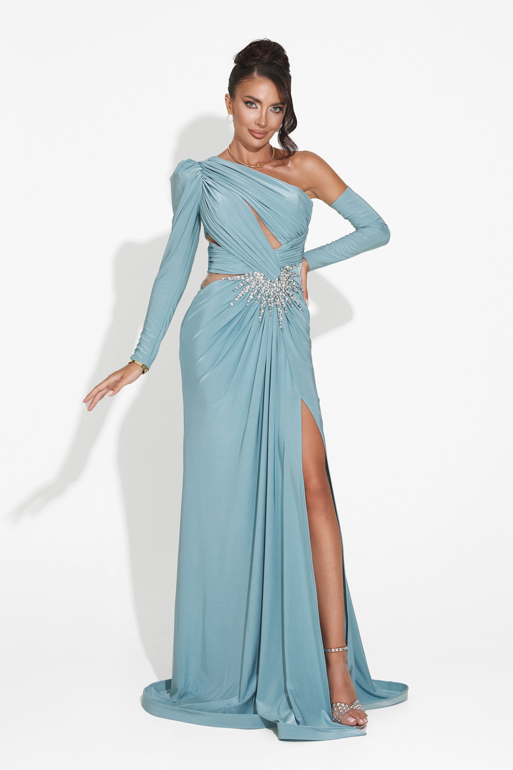 Turquoise long dress for women Feneta Bogas