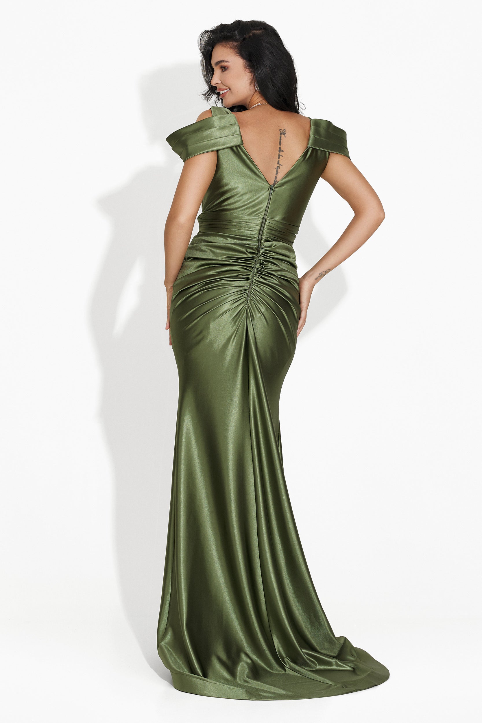 Rochie dama lunga verde Alexaria Bogas