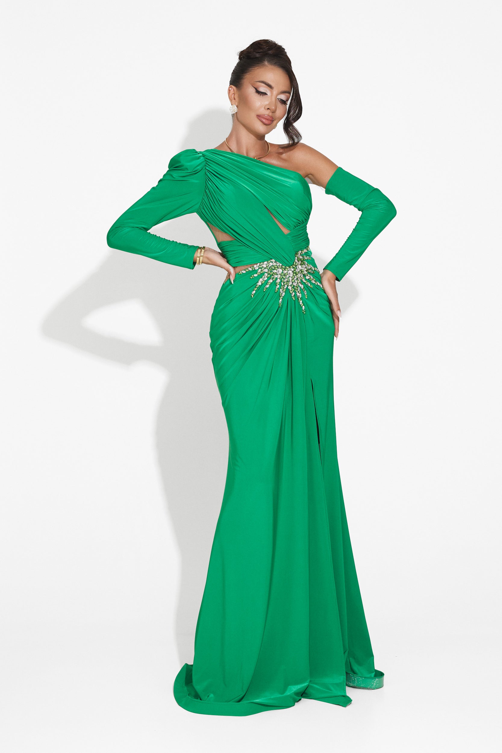 Long green dress for women Feneta Bogas