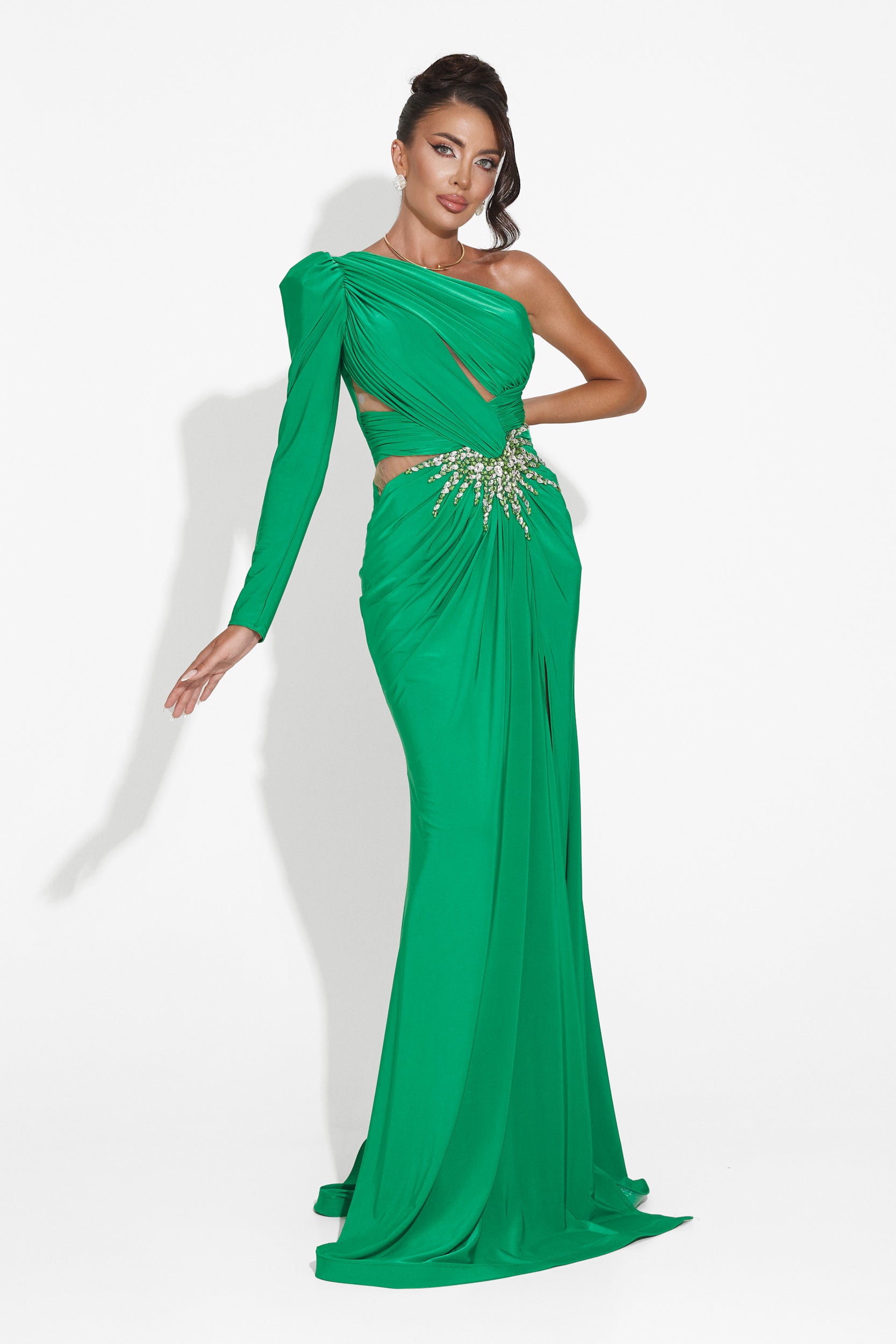 Rochie dama lunga verde Feneta Bogas