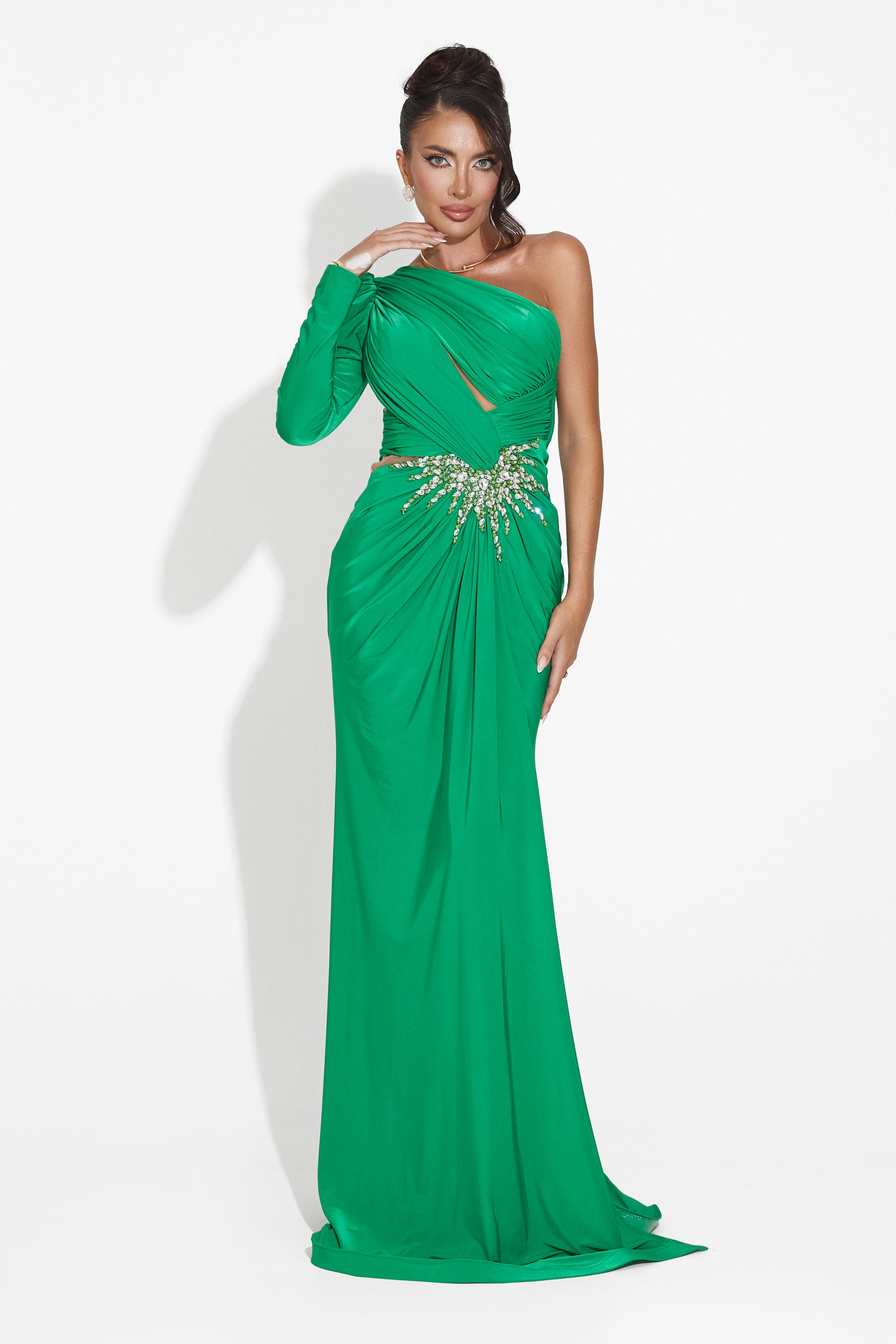 Rochie dama lunga verde Feneta Bogas