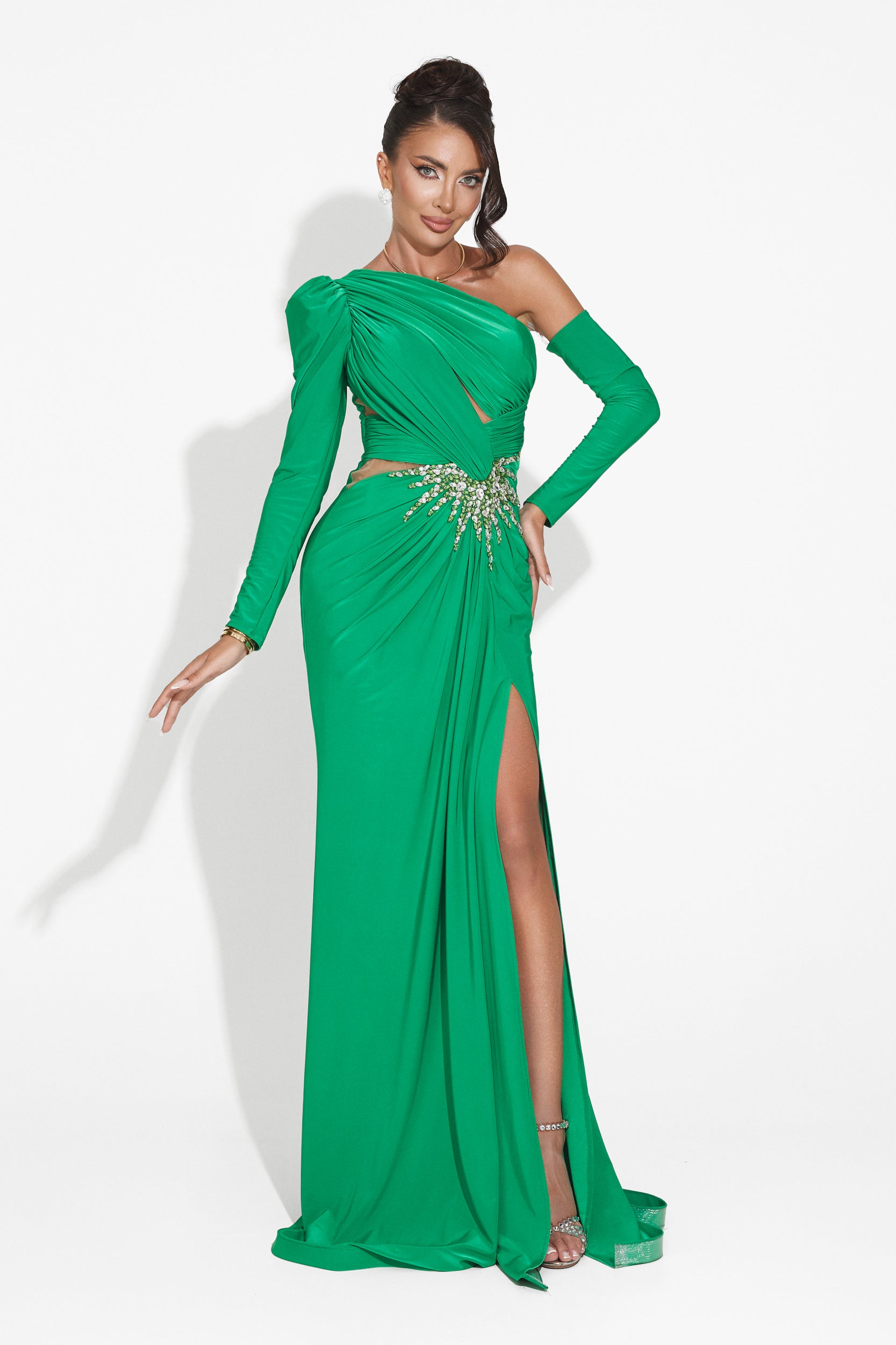 Long green dress for women Feneta Bogas