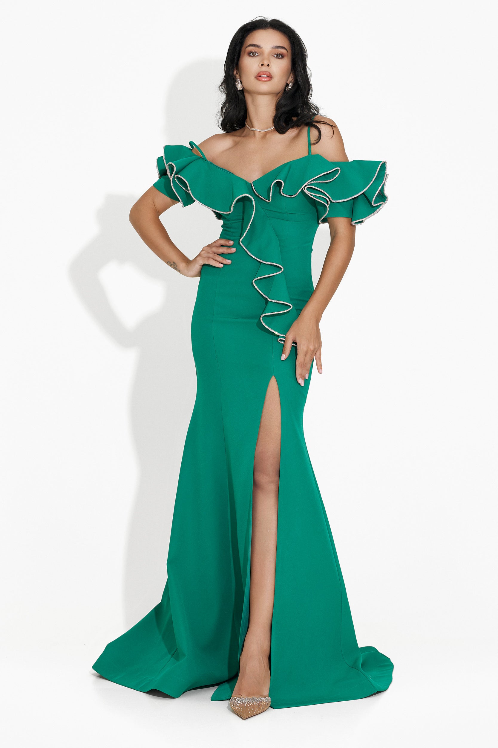 Rochie dama lunga verde Klaria Bogas