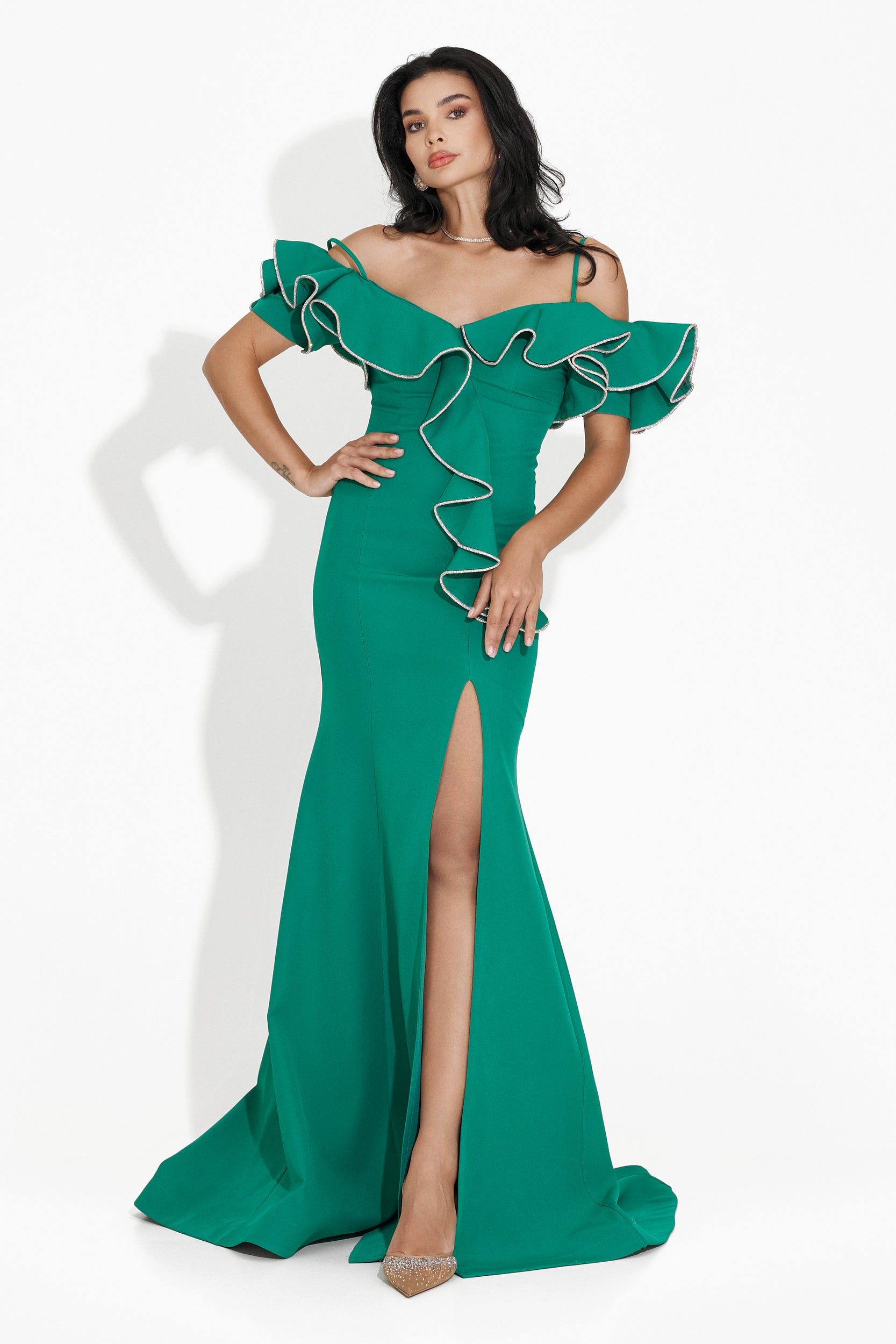 Rochie dama lunga verde Klaria Bogas