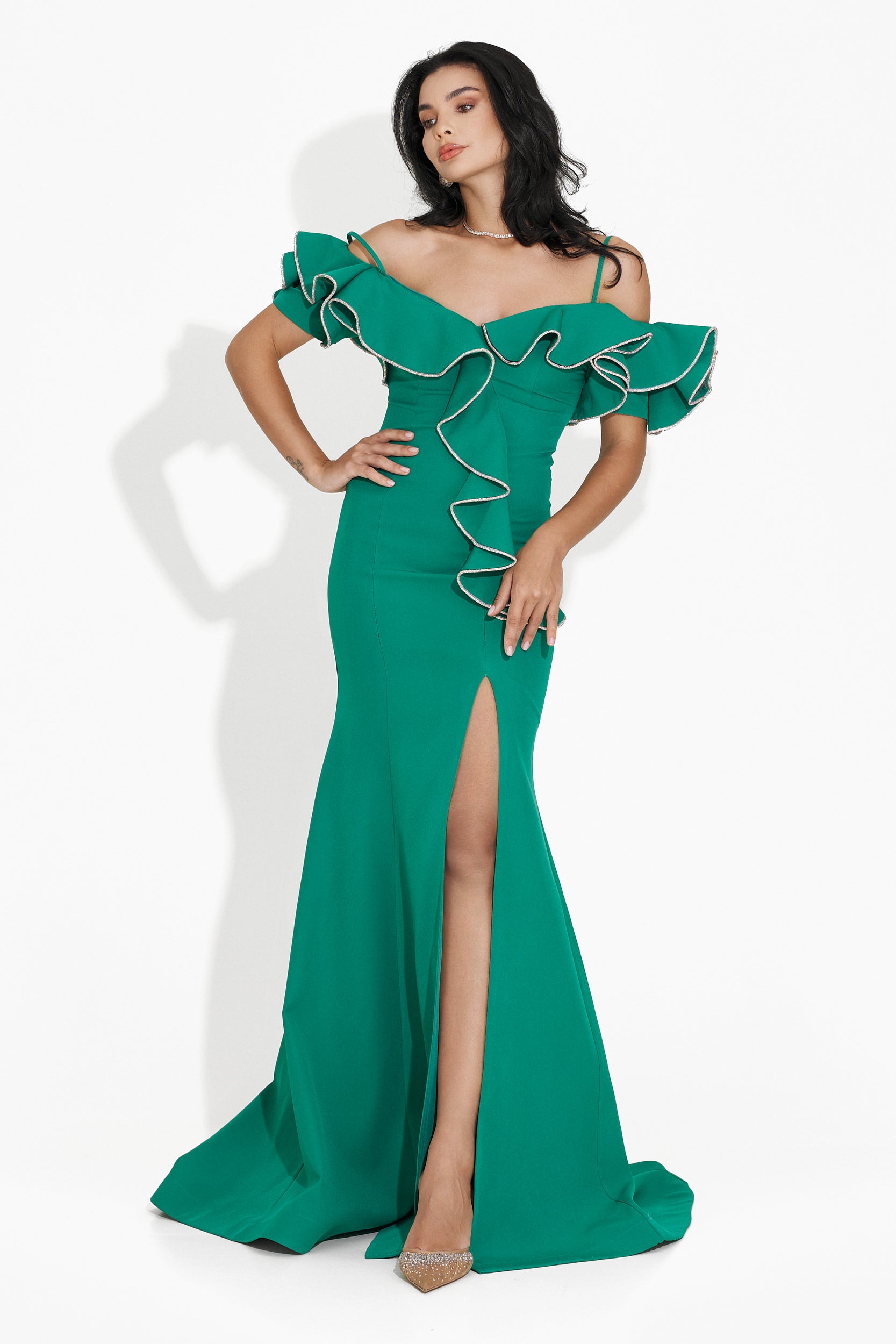 Rochie dama lunga verde Klaria Bogas