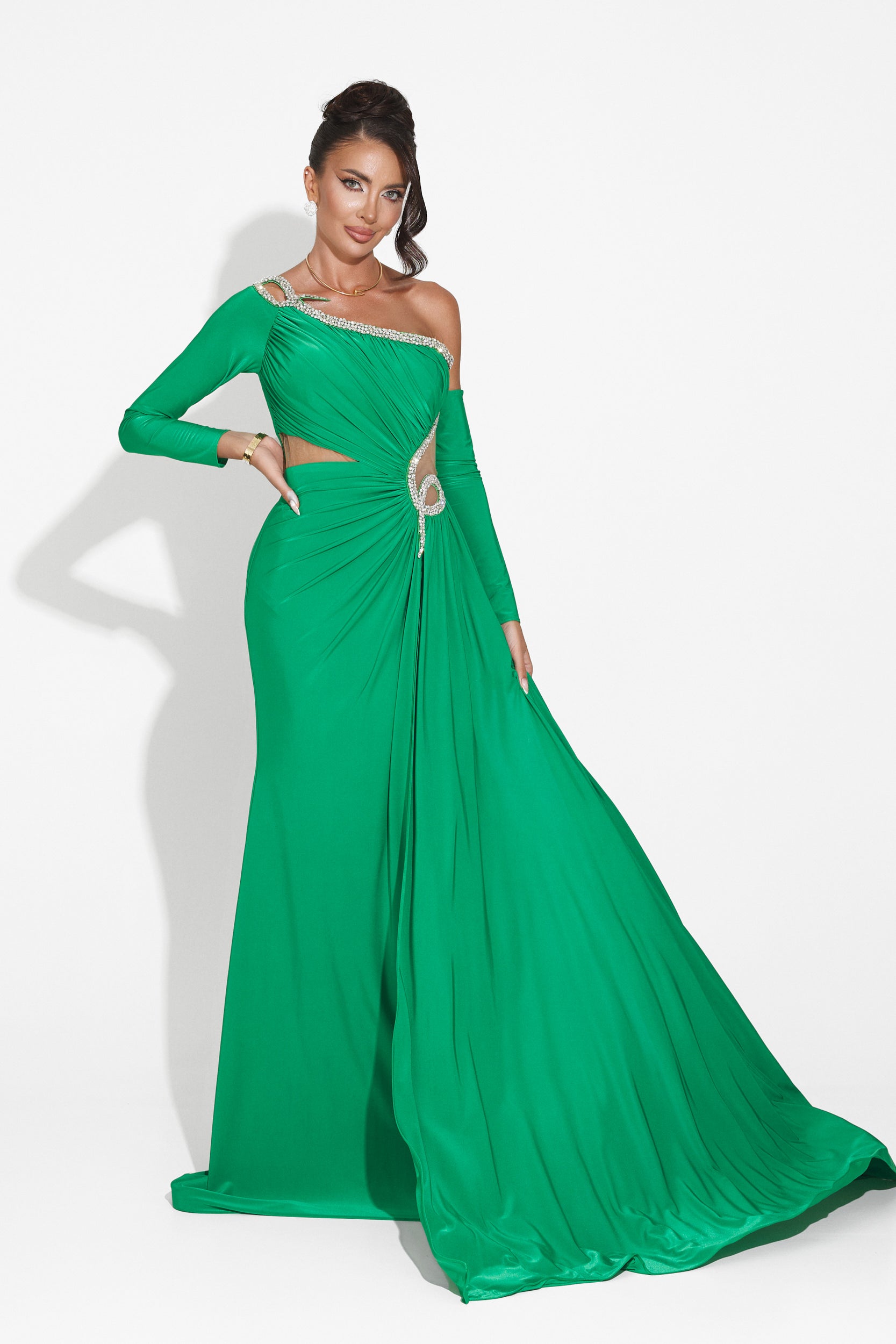 Rochie dama lunga verde Liatha Bogas