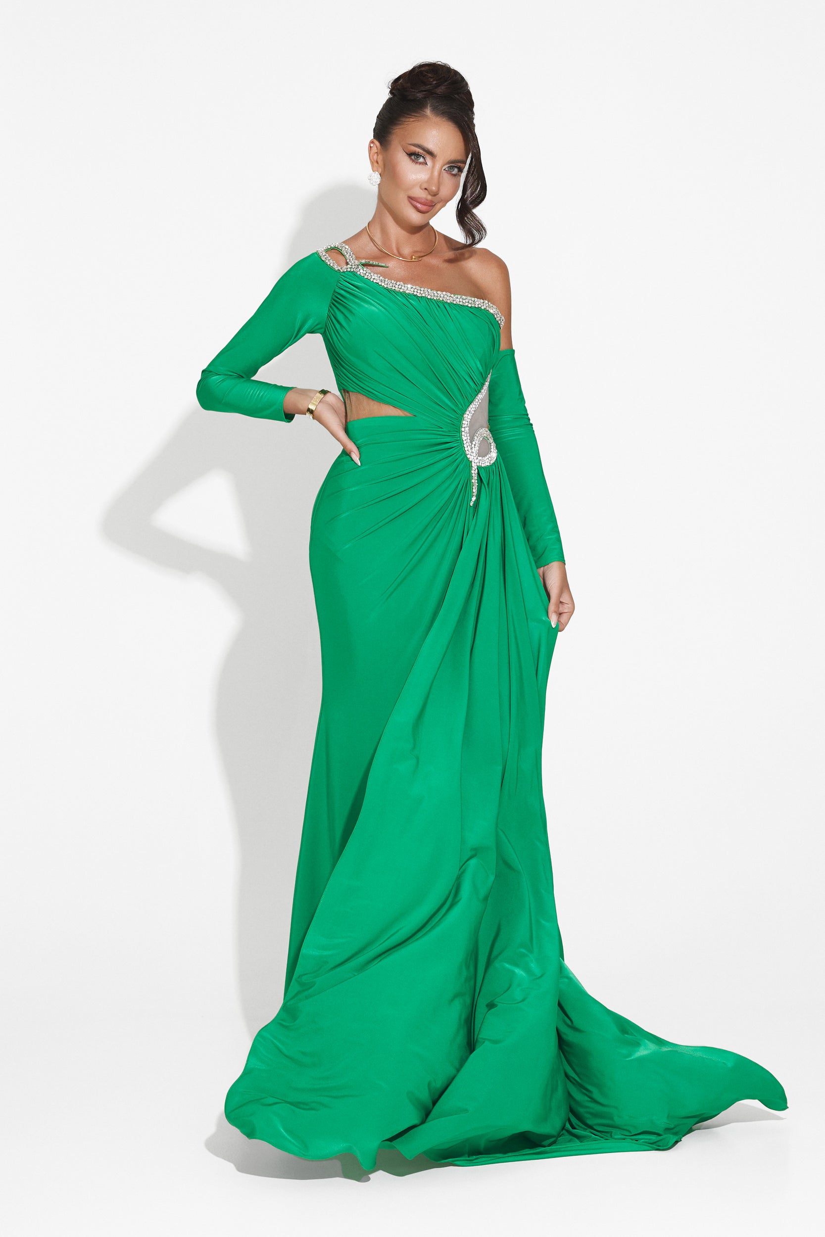 Rochie dama lunga verde Liatha Bogas