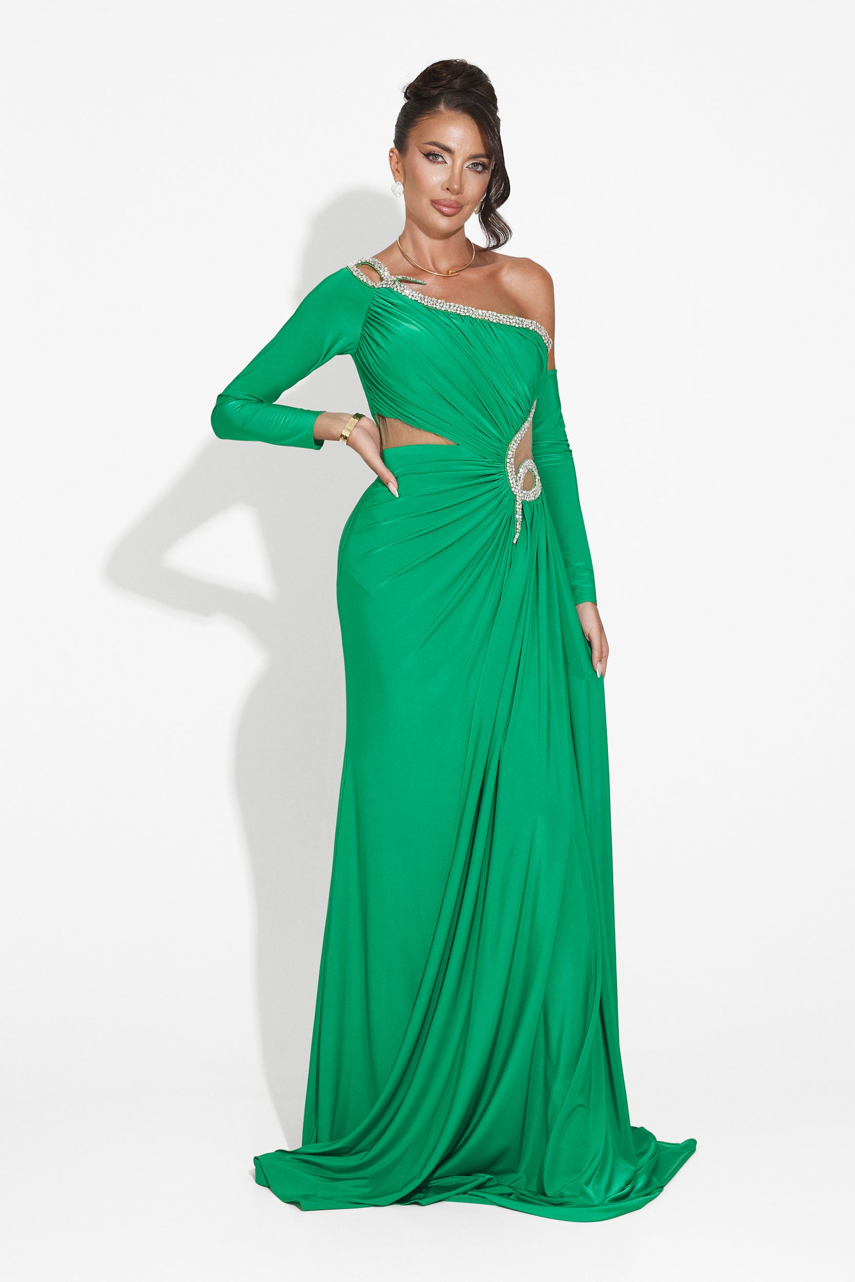 Long green dress for women Liatha Bogas