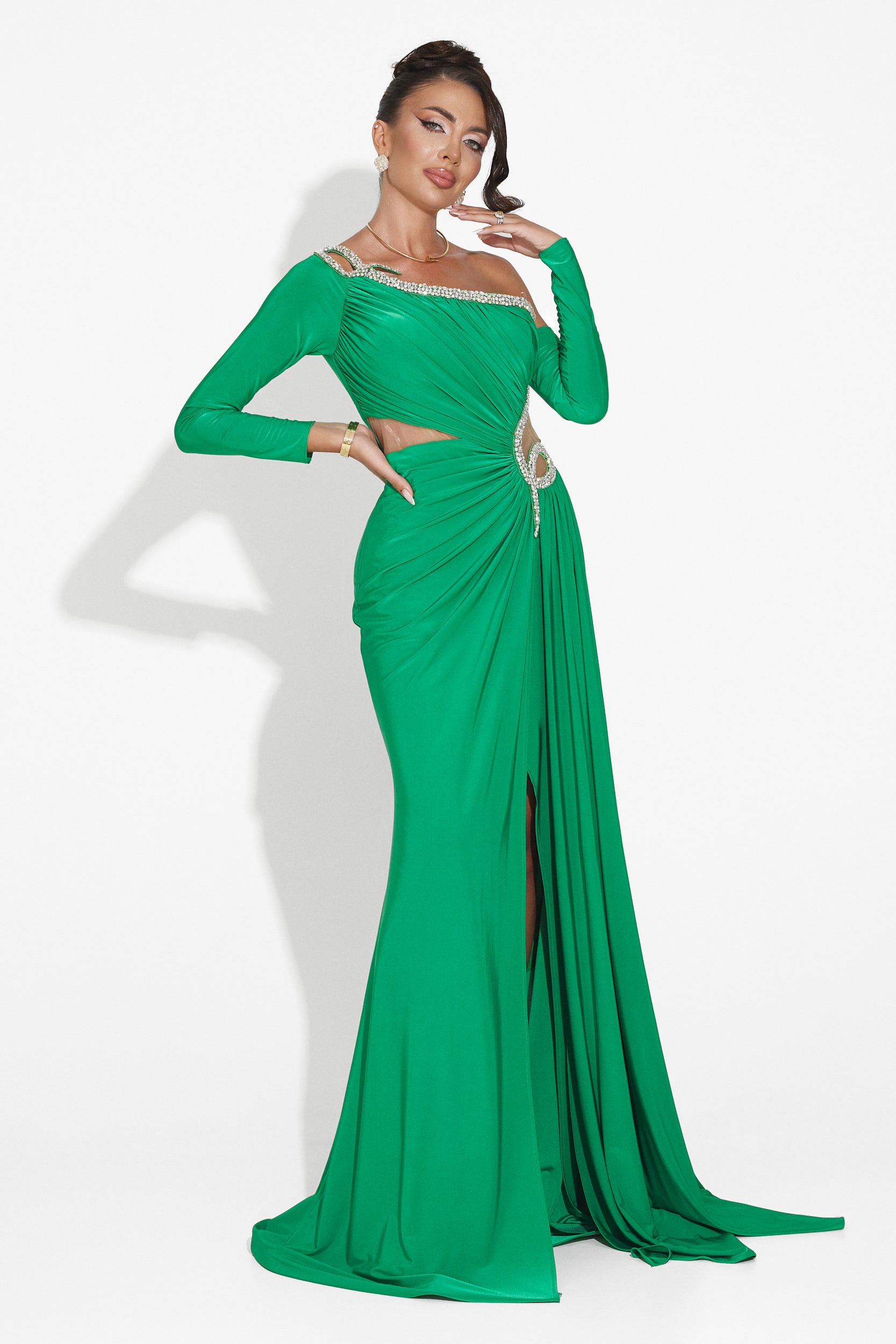 Rochie dama lunga verde Liatha Bogas