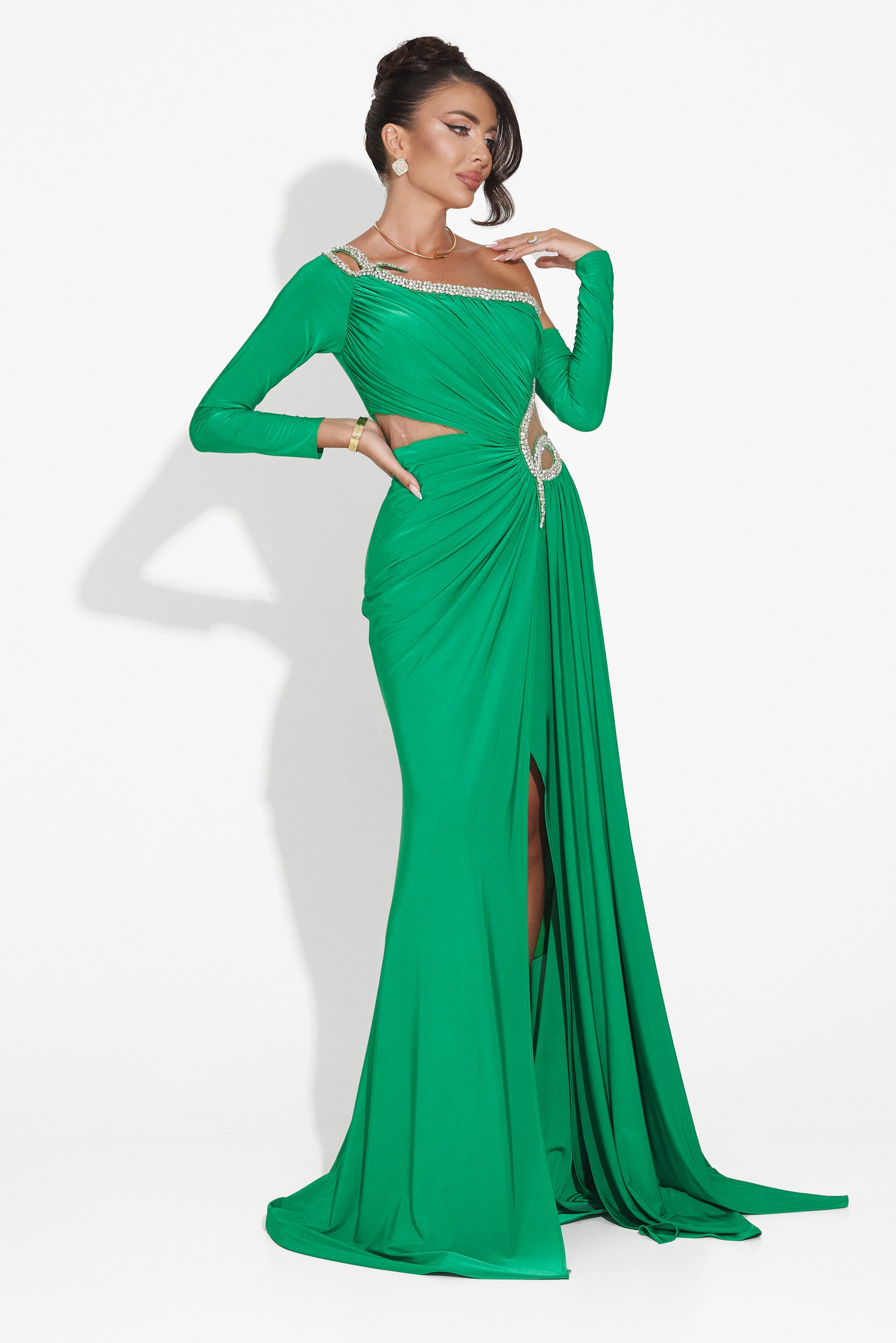 Rochie dama lunga verde Liatha Bogas