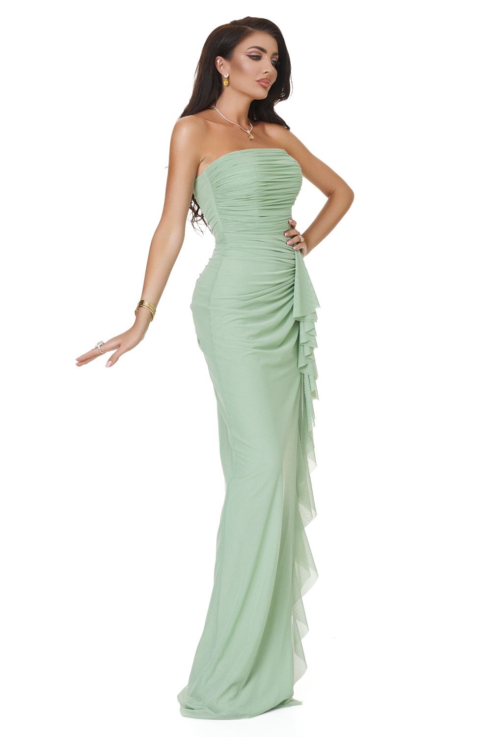 Ladies long dress mint green Petynina Bogas