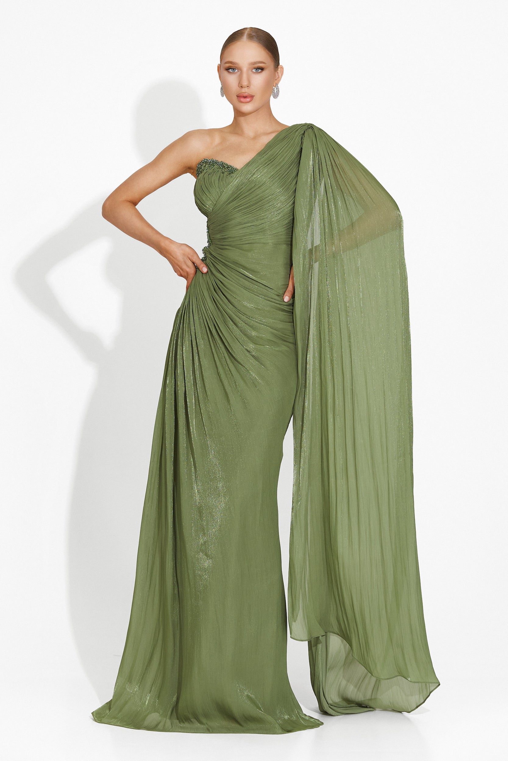 Rochie dama lunga verde Rosamona Bogas