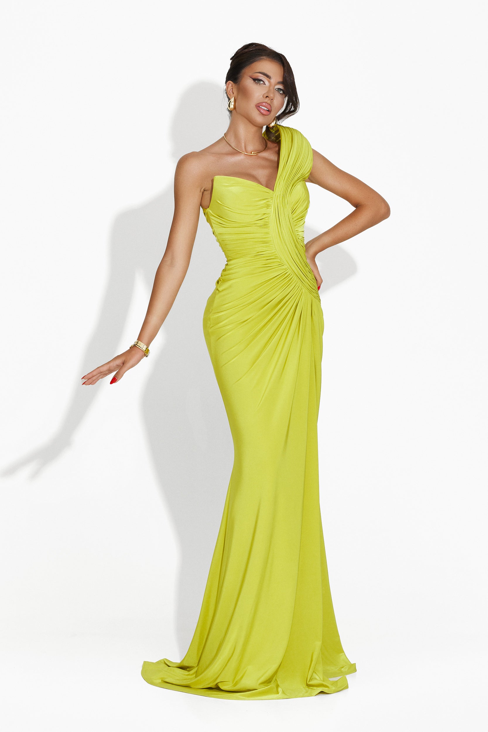 Rochie dama lunga verde Saniza Bogas