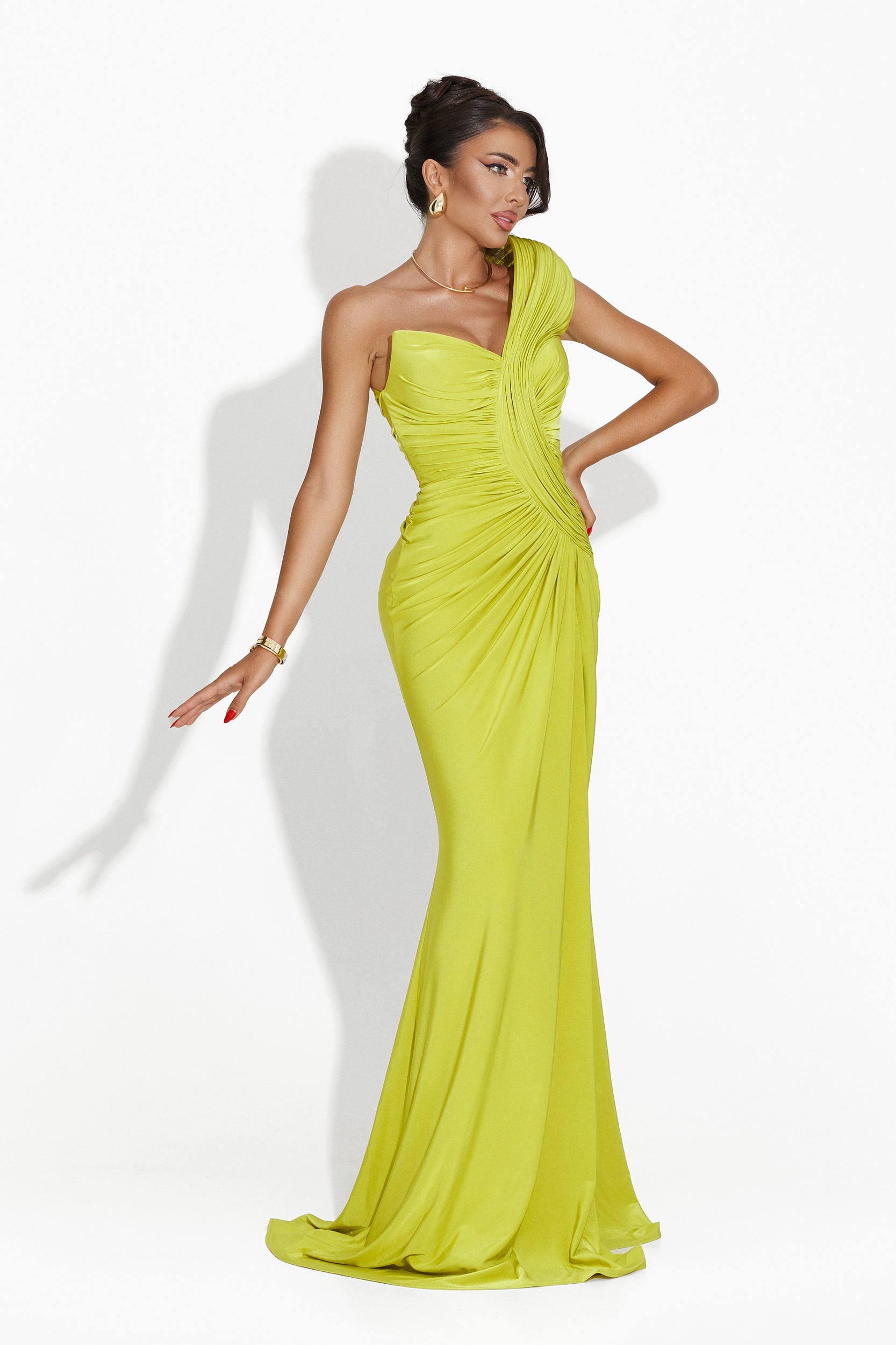 Rochie dama lunga verde Saniza Bogas