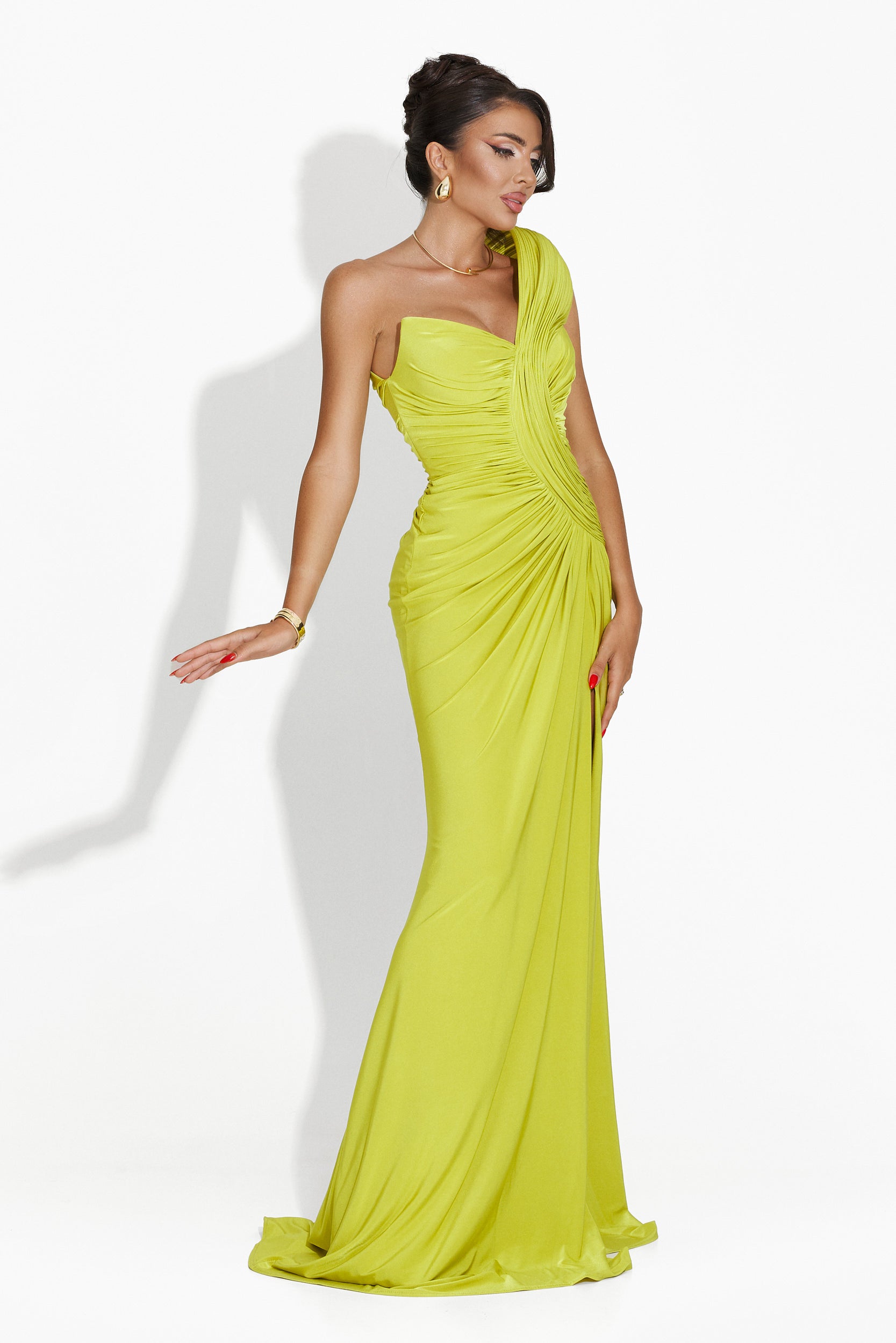 Rochie dama lunga verde Saniza Bogas