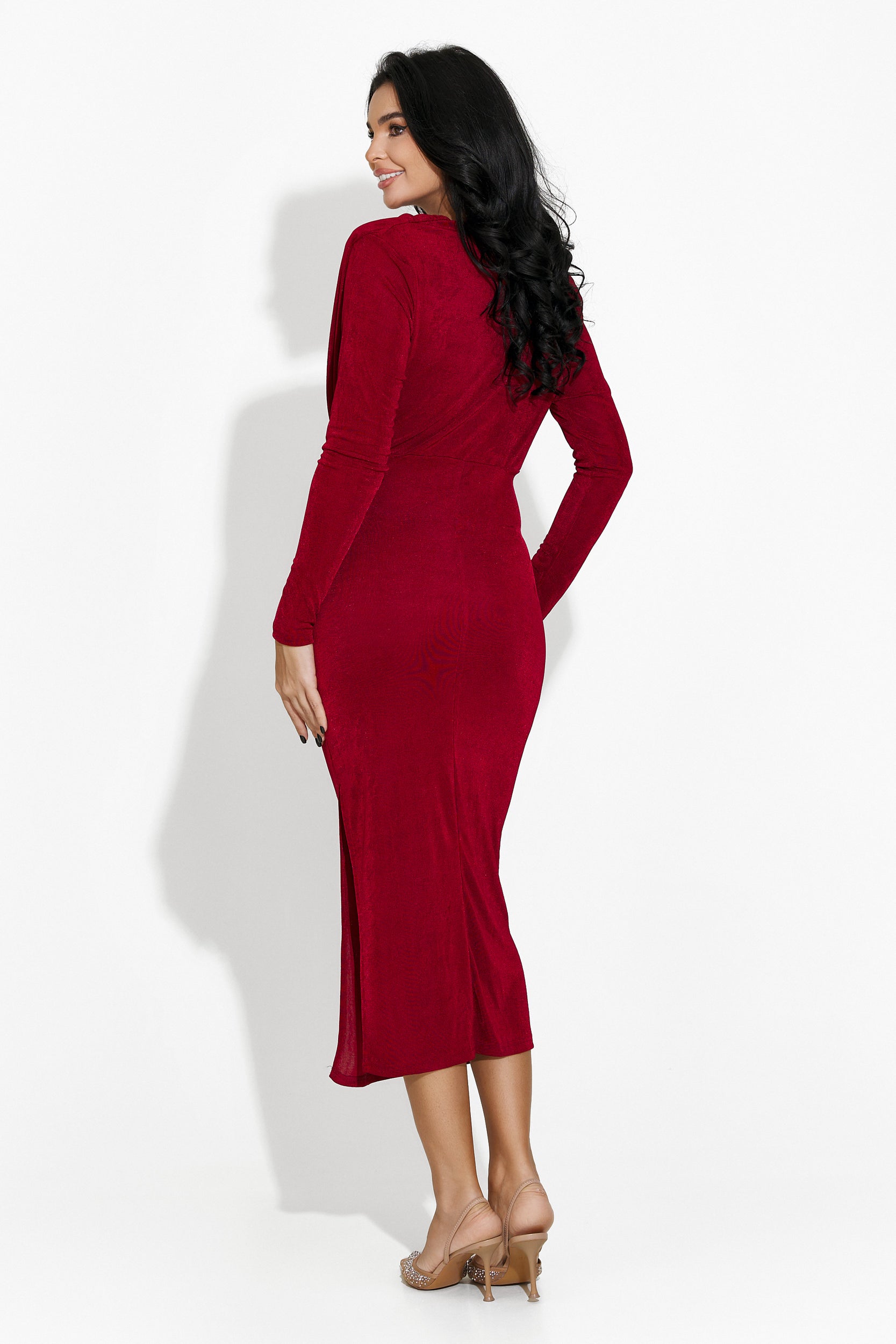 Women's burgundy midi dress Natacha Bogas