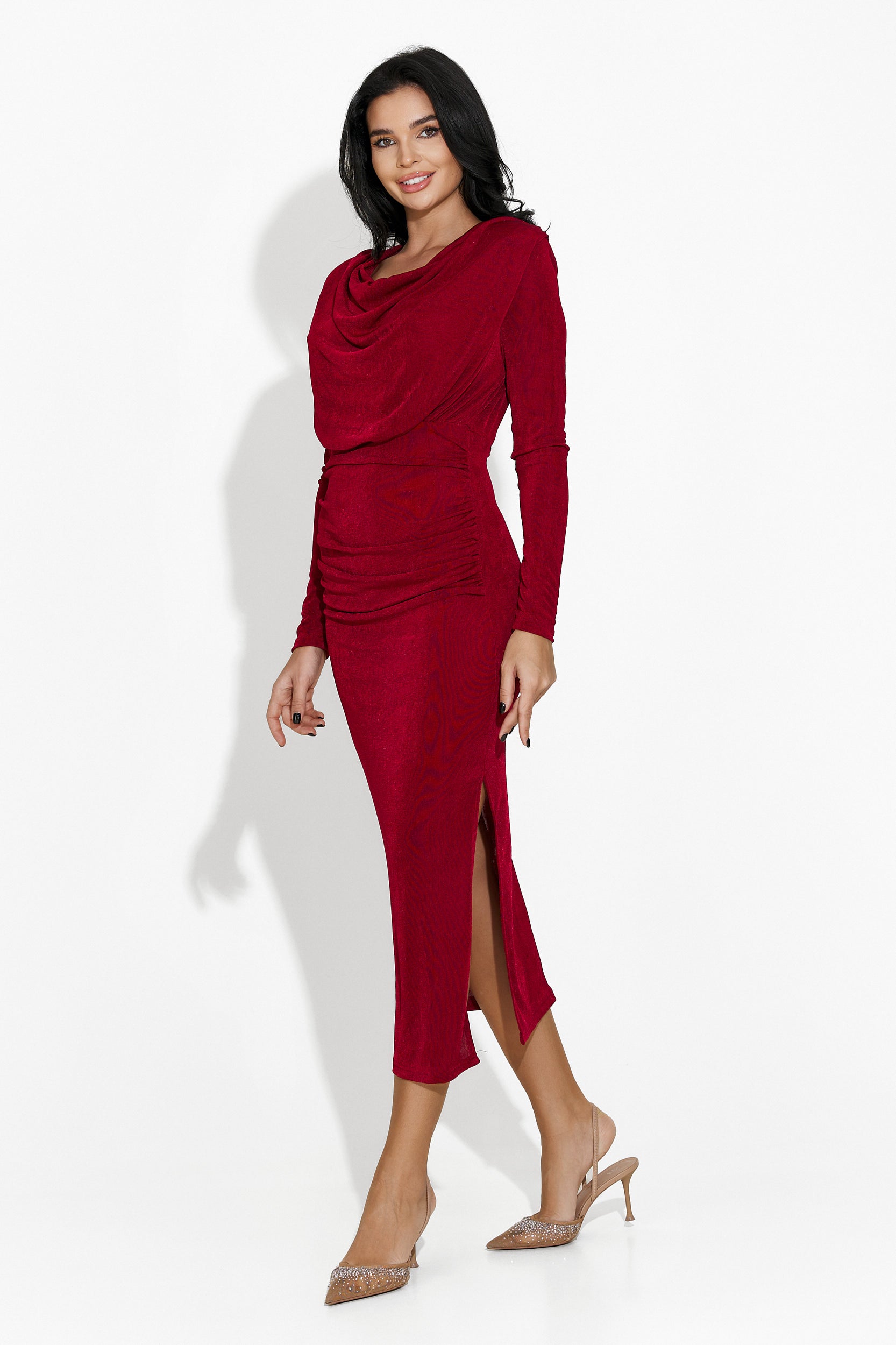 Women's burgundy midi dress Natacha Bogas