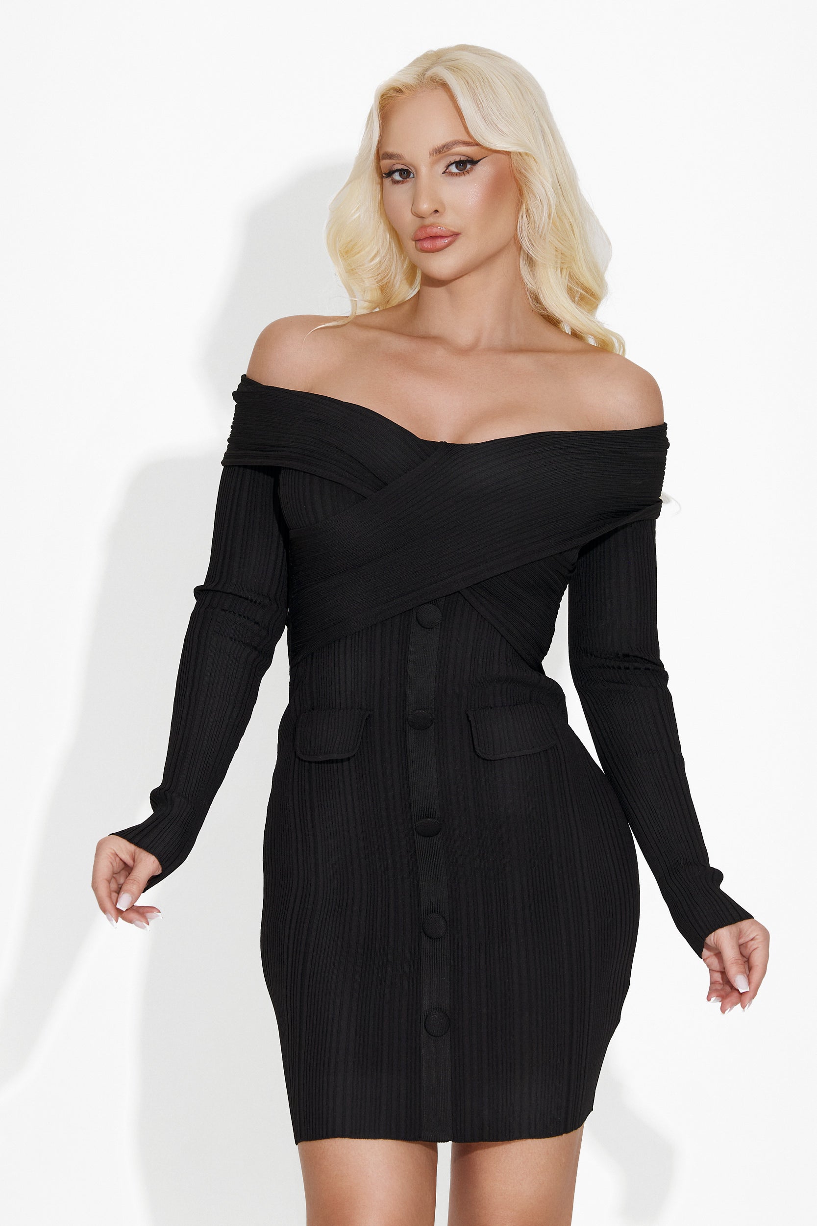 Rochie dama scurta neagra Kalisha Bogas