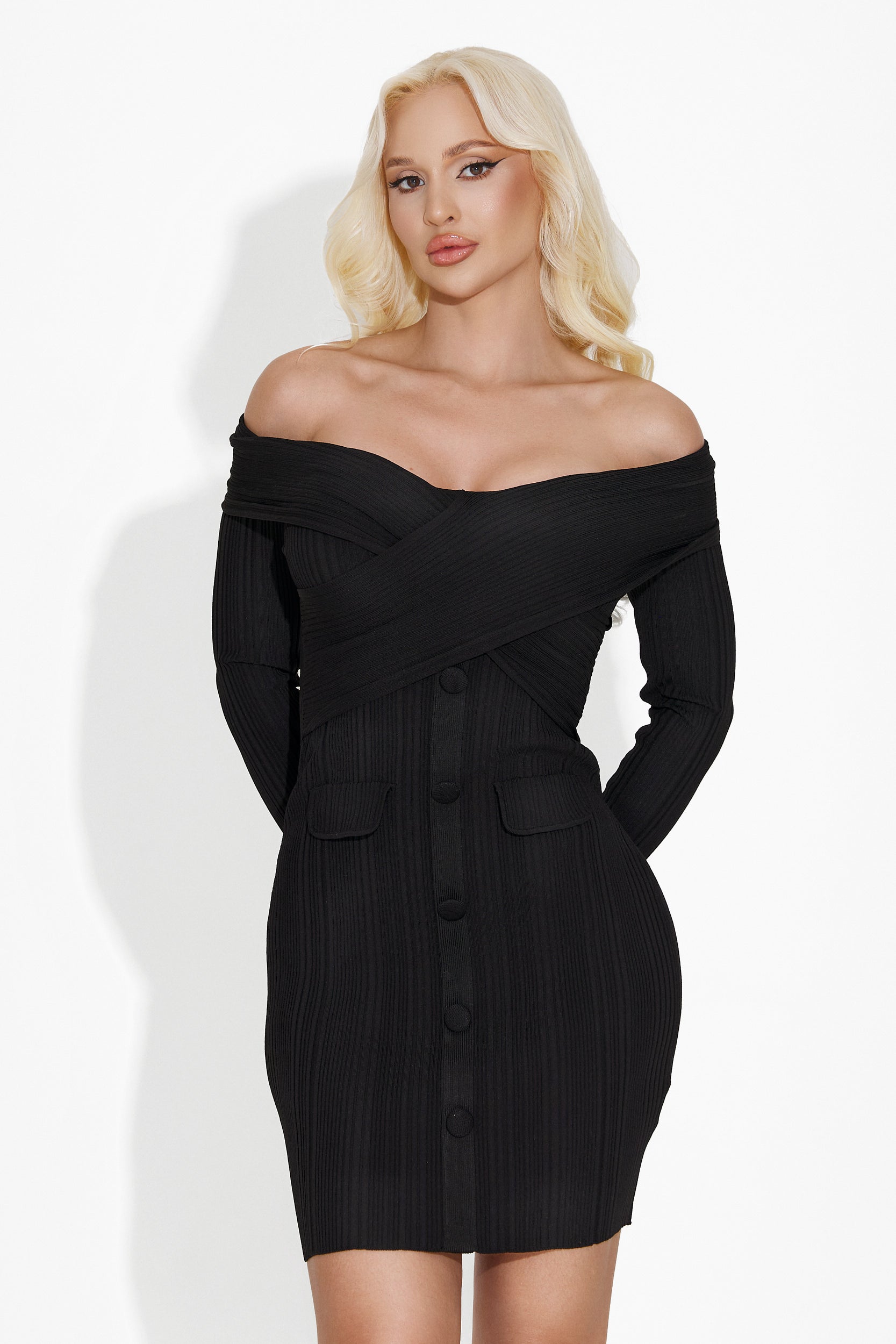 Rochie dama scurta neagra Kalisha Bogas