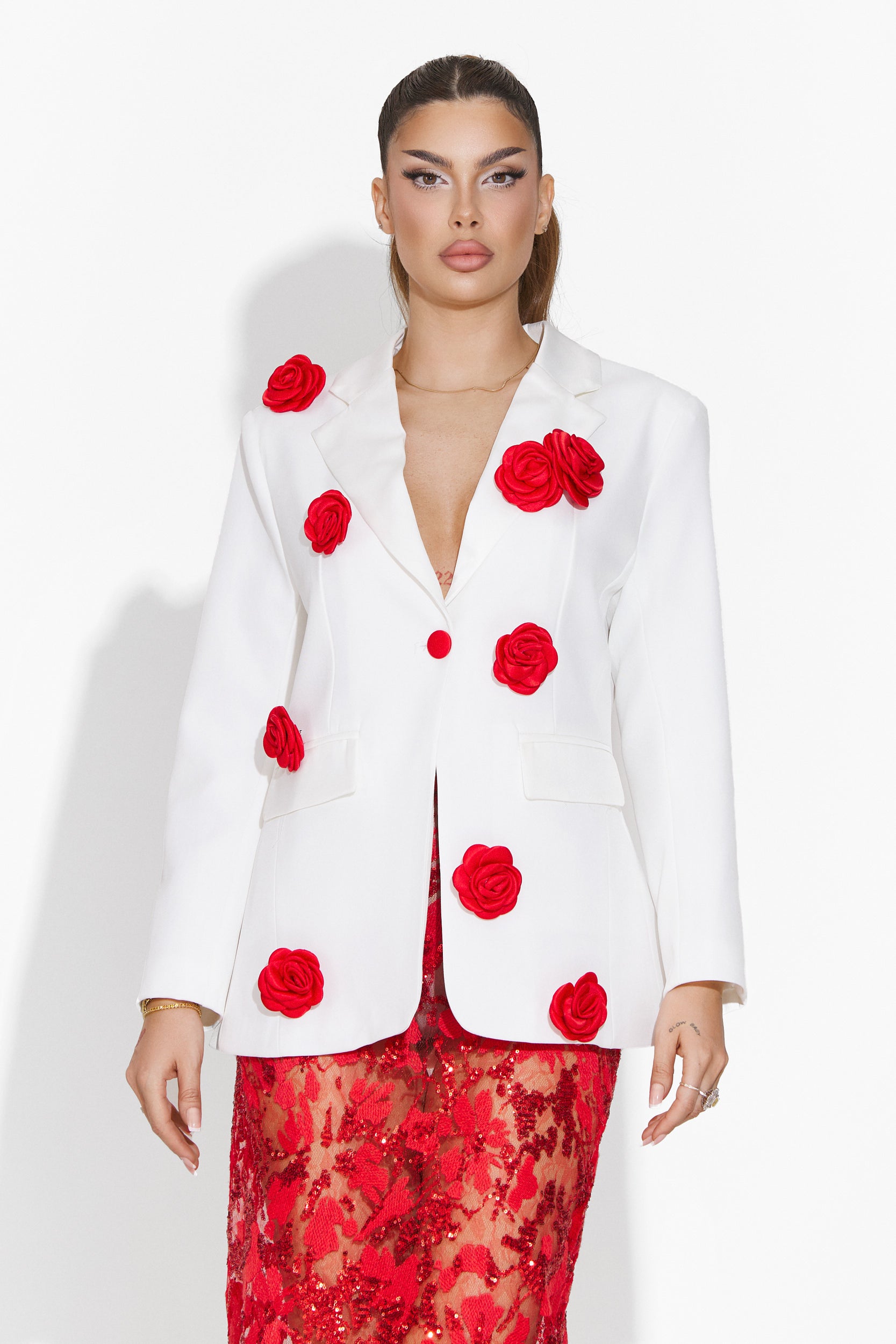 Elegant white women's blazer Caely Bogas