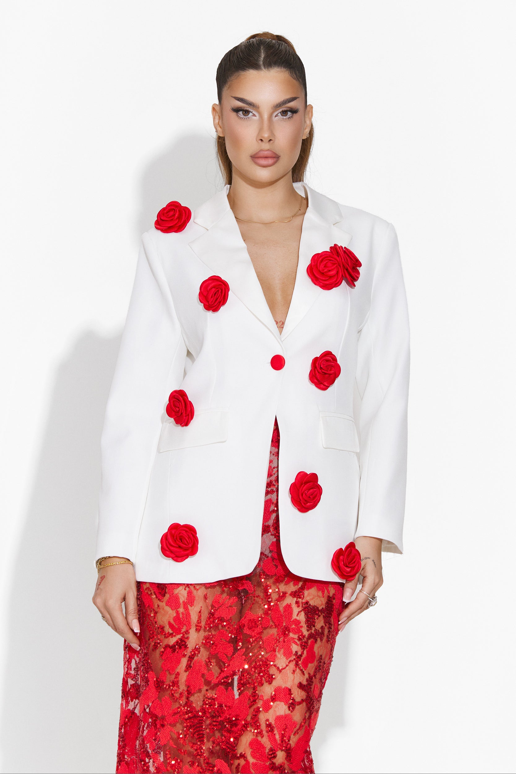 Elegant white women's blazer Caely Bogas