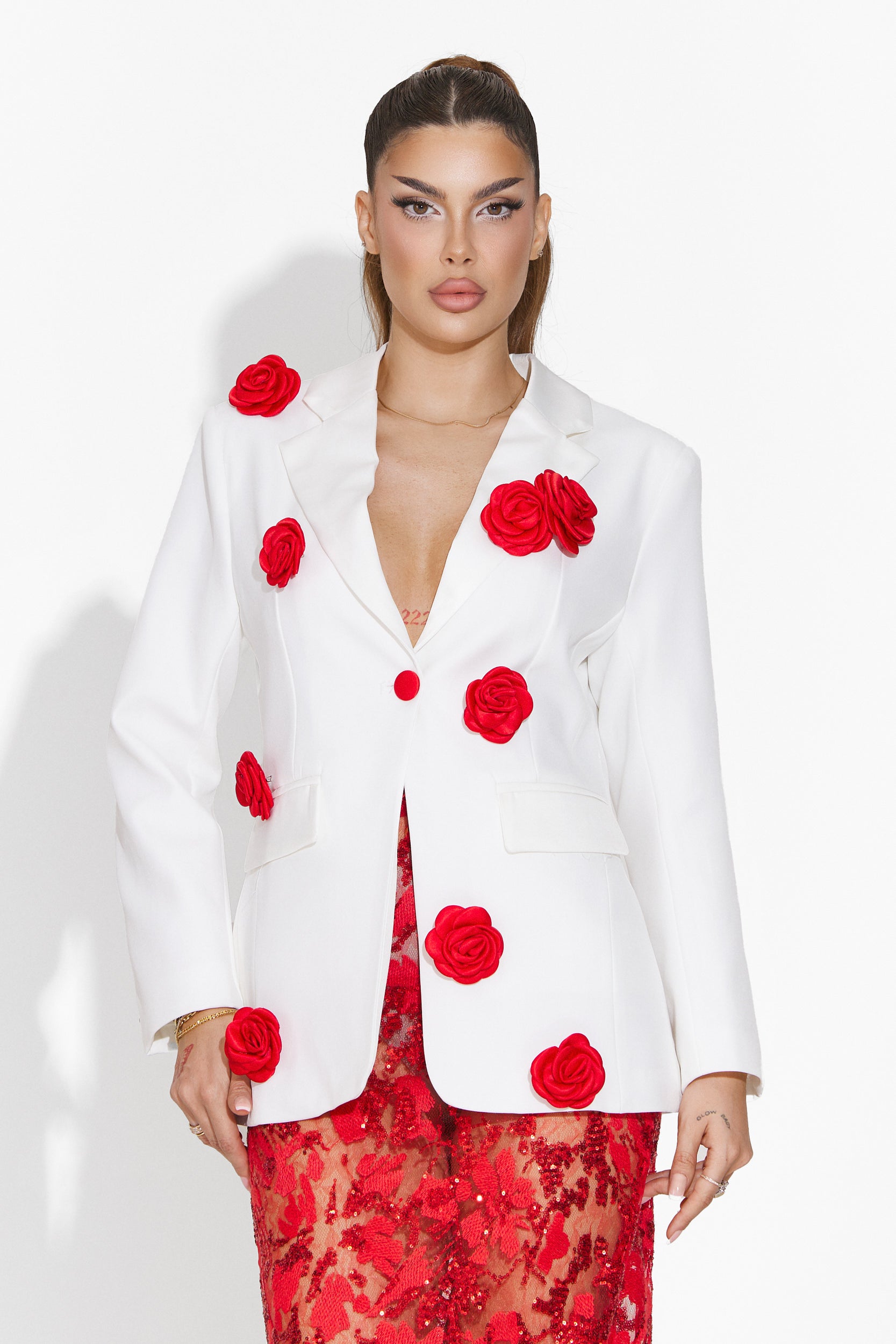 Elegant white women's blazer Caely Bogas