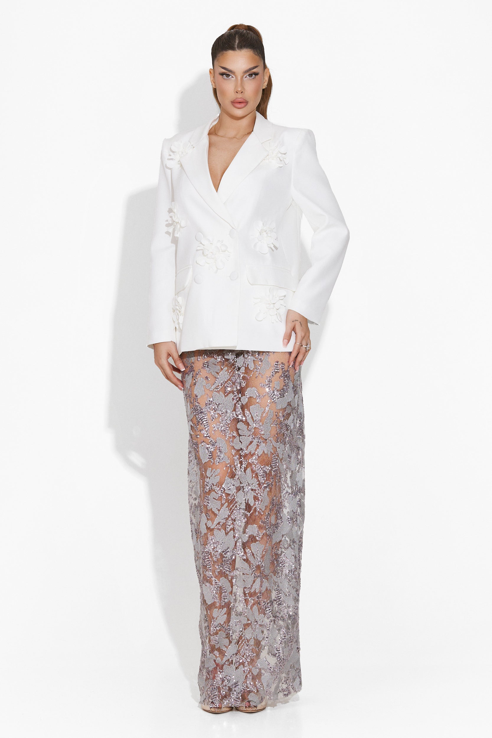 Elegant white women's blazer Evana Bogas