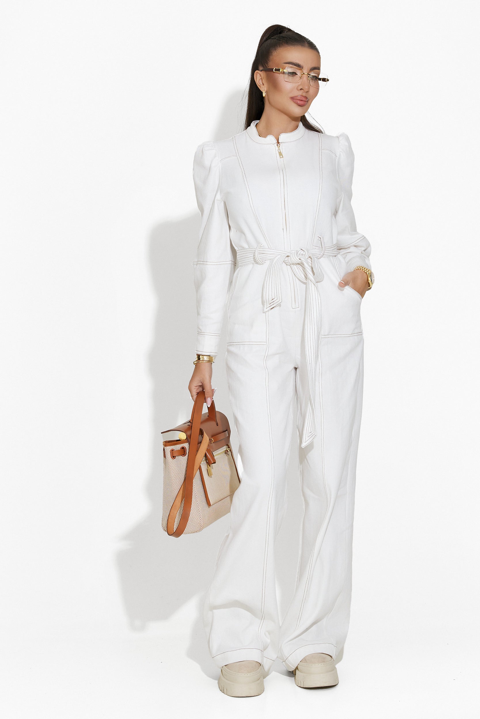 Tuyet Bogas white casual women's jumpsuit