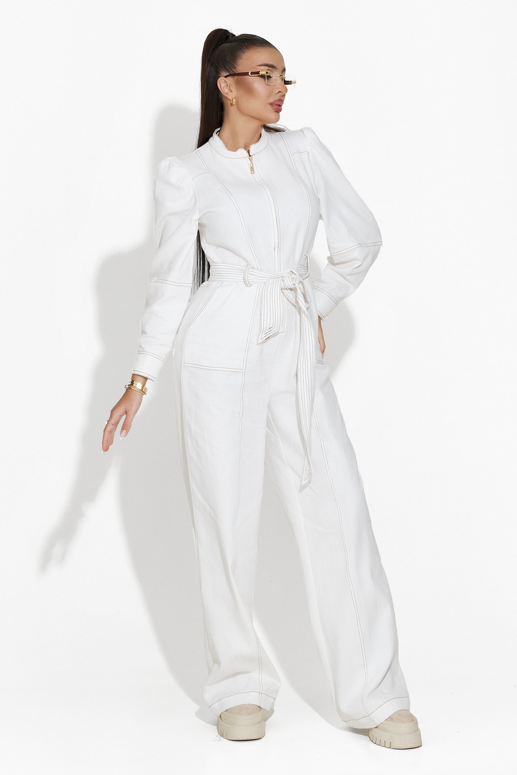 Tuyet Bogas white casual women's jumpsuit