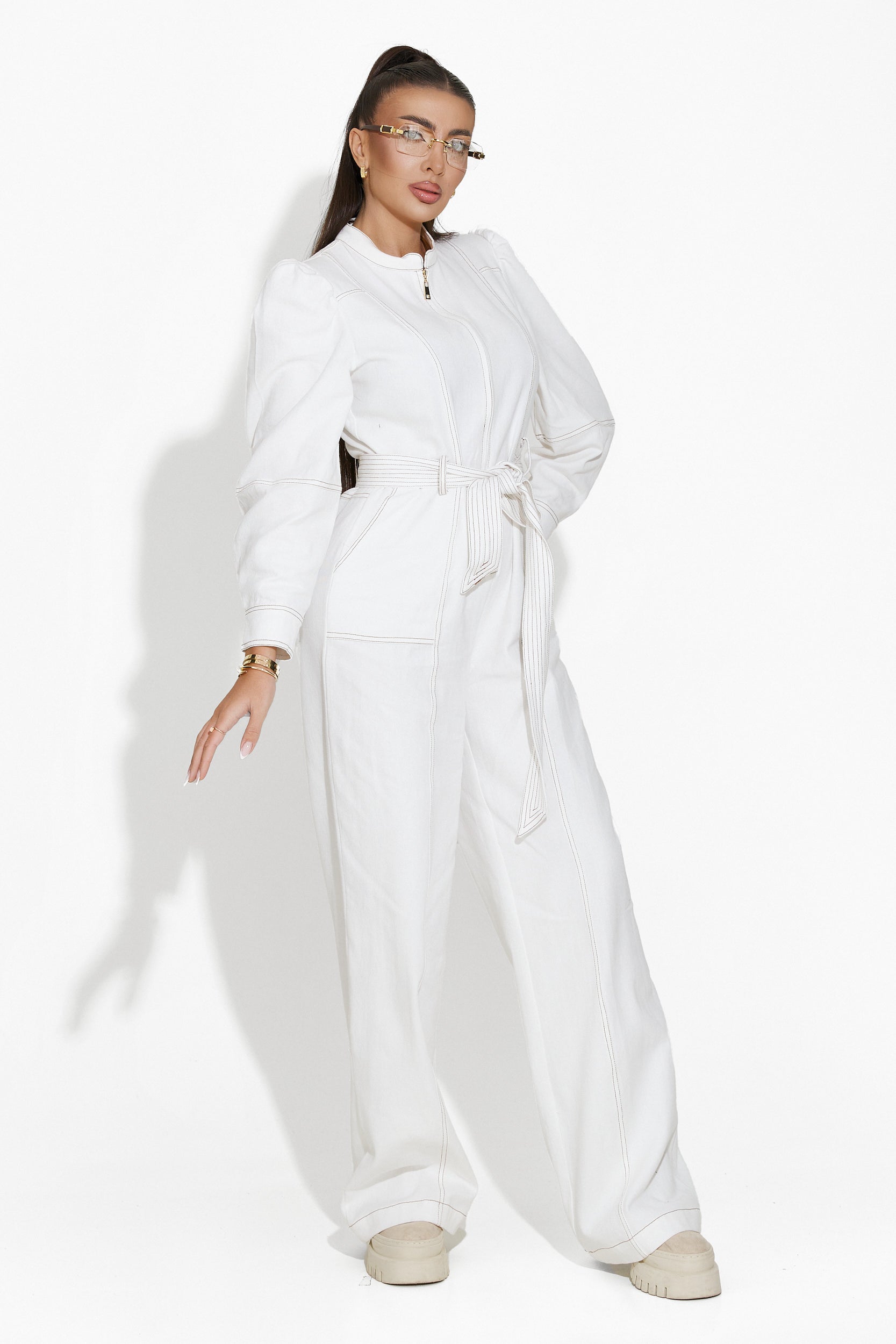 Tuyet Bogas white casual women's jumpsuit