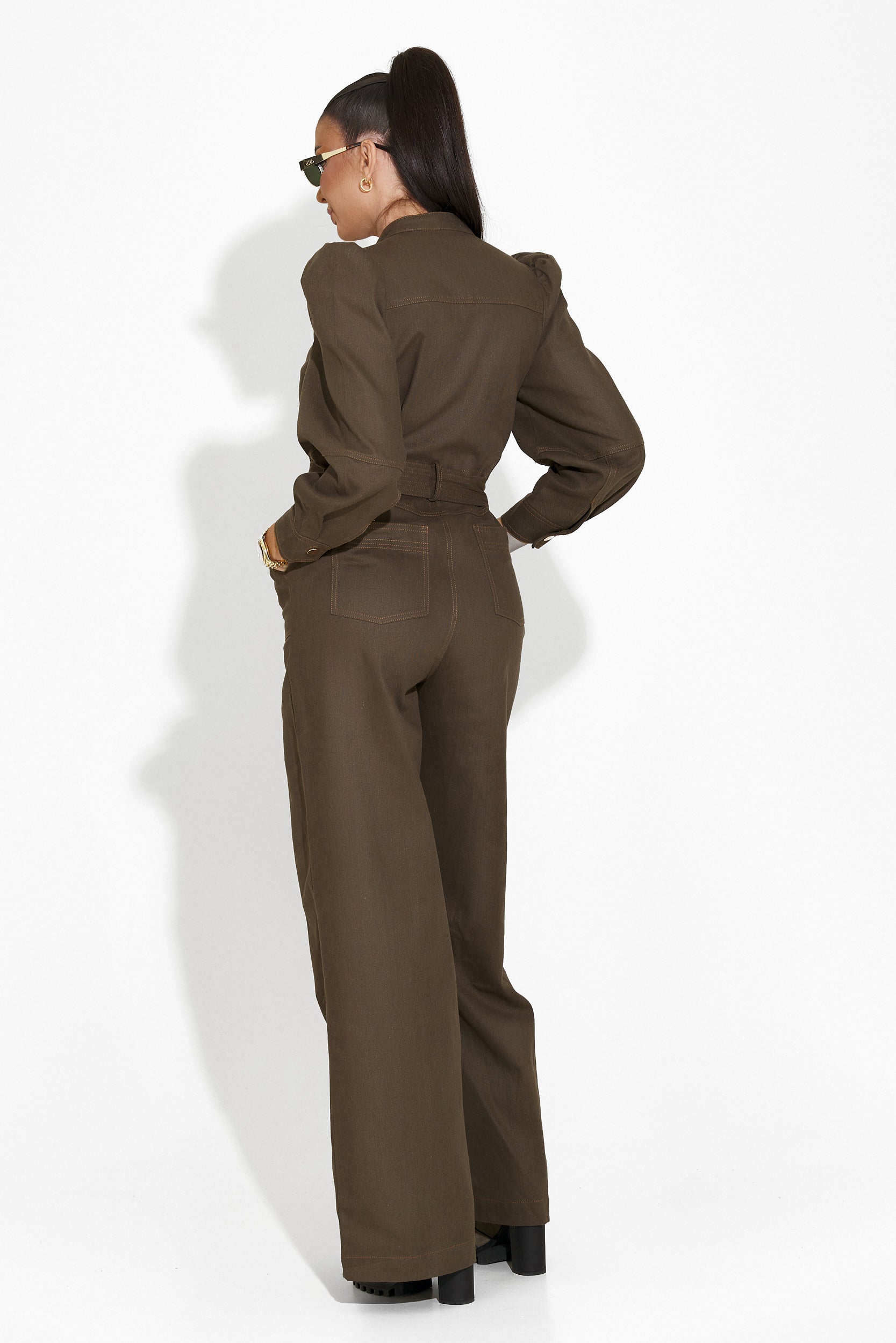 Tuyet Bogas khaki casual women's jumpsuit