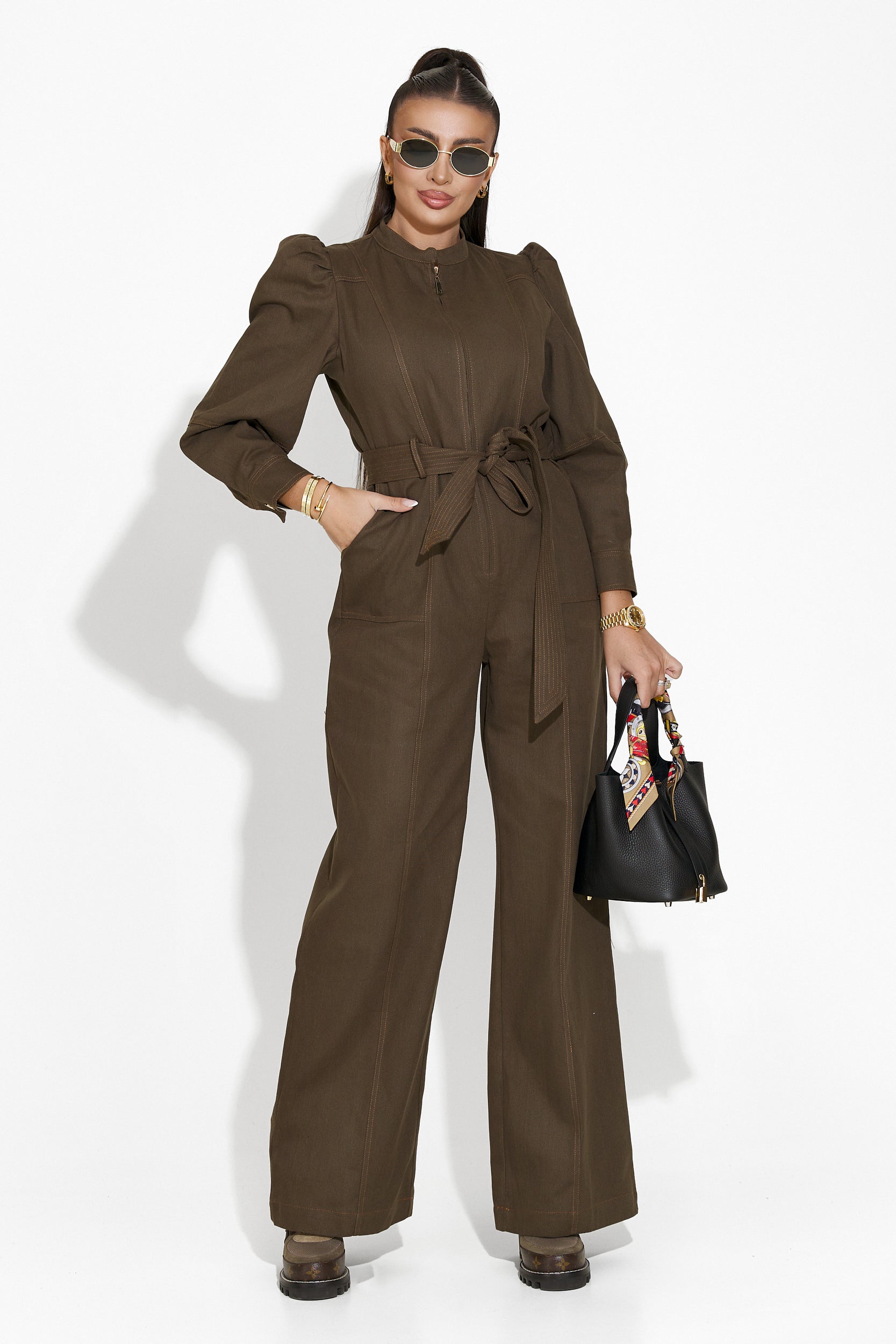 Tuyet Bogas khaki casual women's jumpsuit