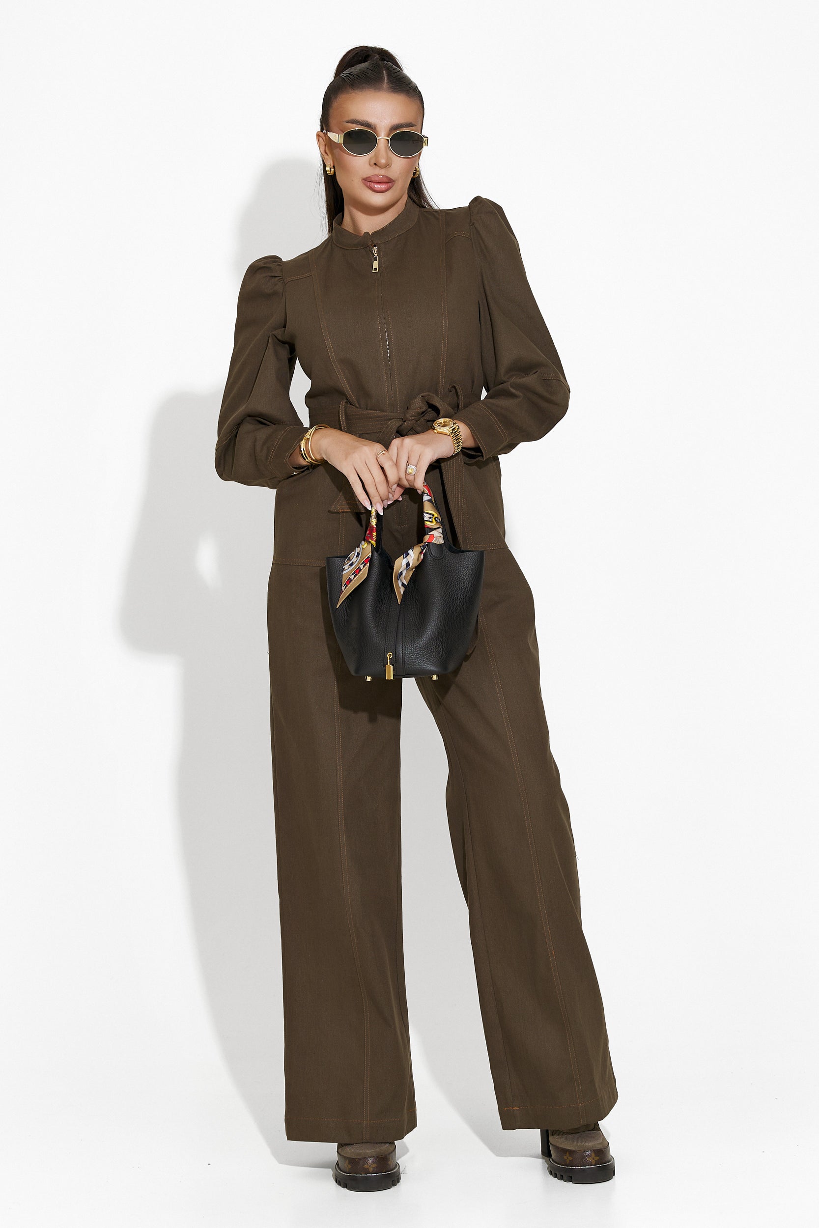 Tuyet Bogas khaki casual women's jumpsuit